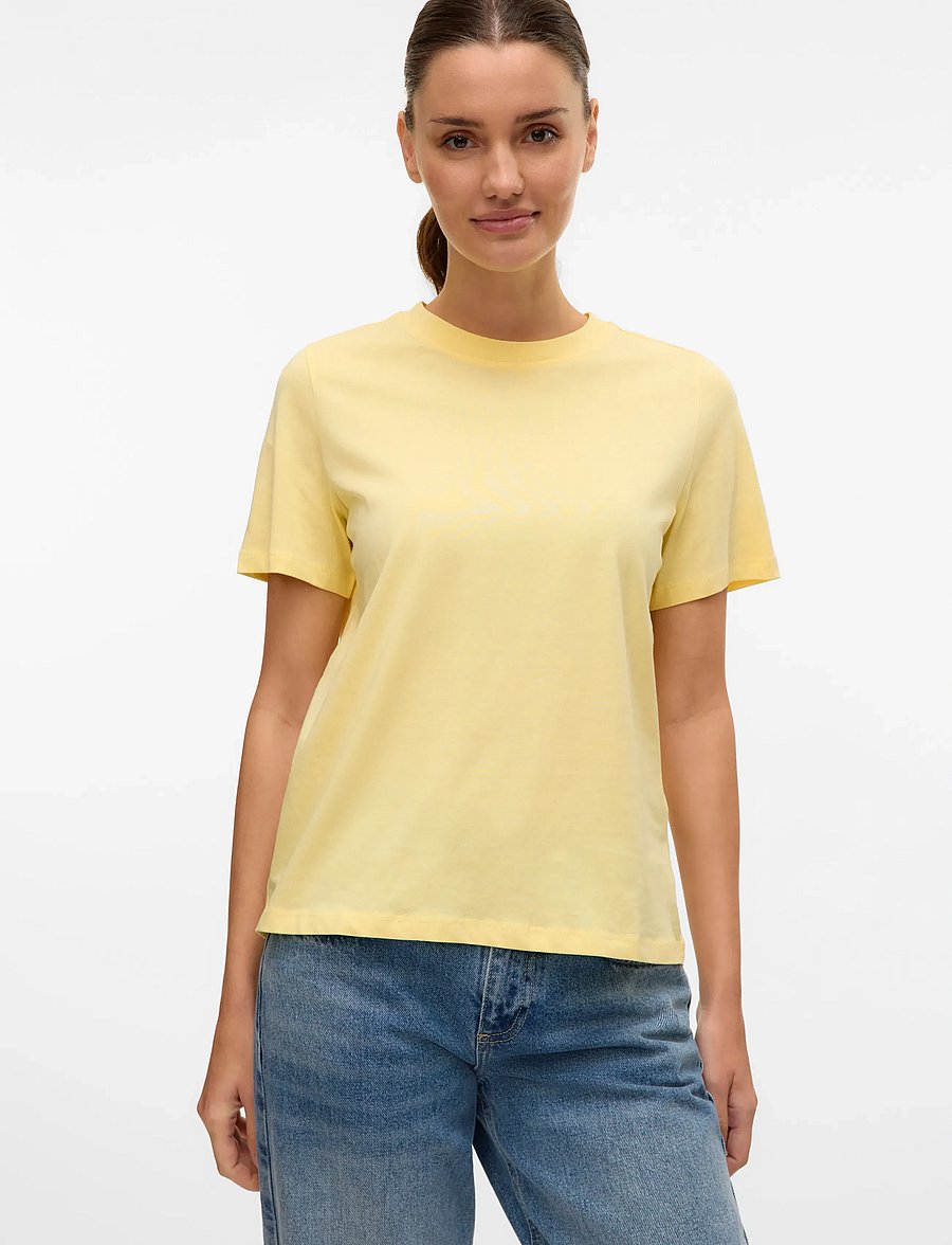 Vero Moda - VMPAULINA SS T-SHIRT JRS NOOS - t-shirts - lemon meringue - 5