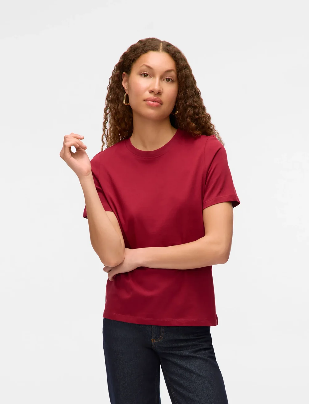 Vero Moda - VMPAULINA SS T-SHIRT JRS NOOS - t-shirts - tibetan red - 5