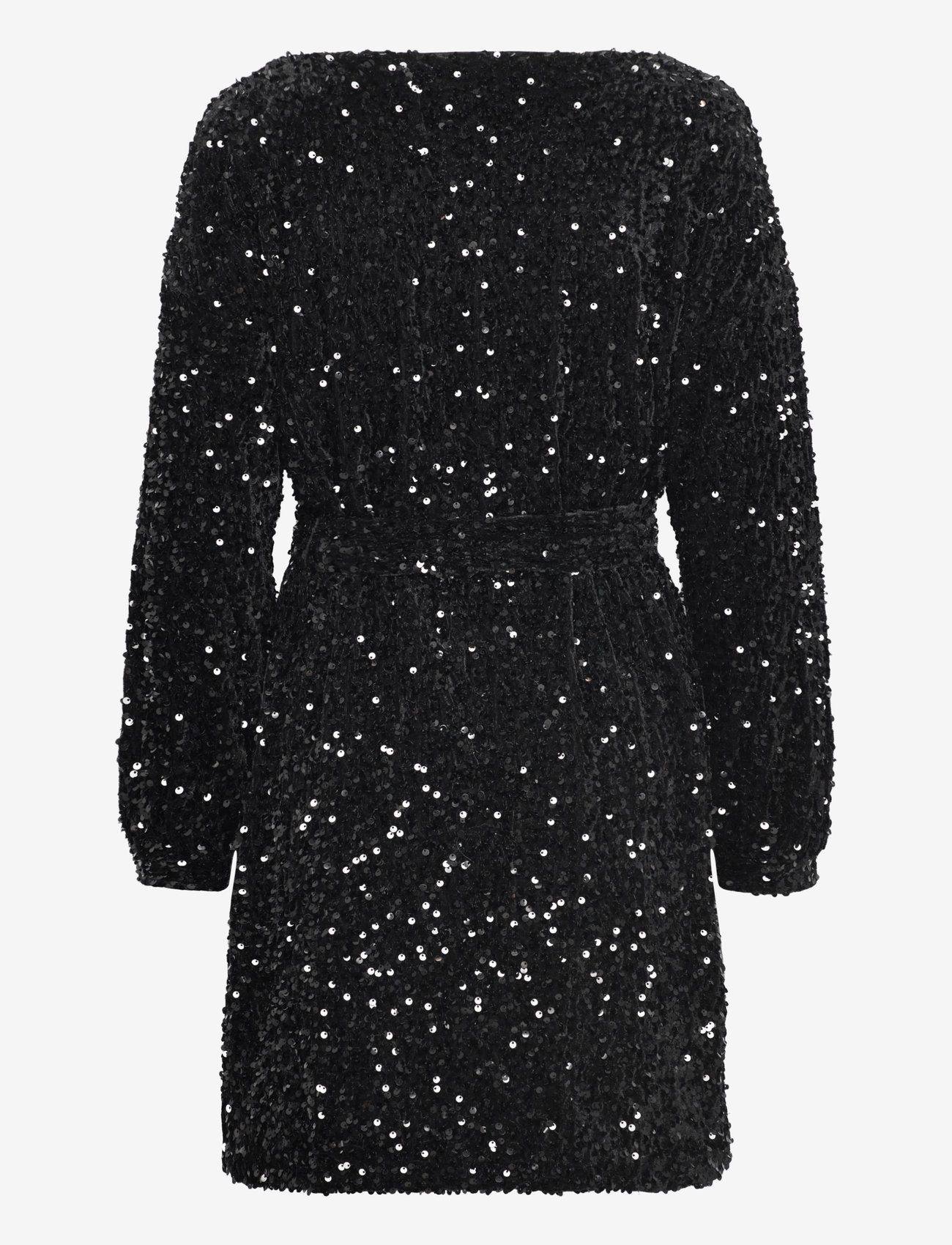 Vero Moda - VMBELLA LS BOATNECK SHORT DRESS JRS - paljettklänningar - black - 2