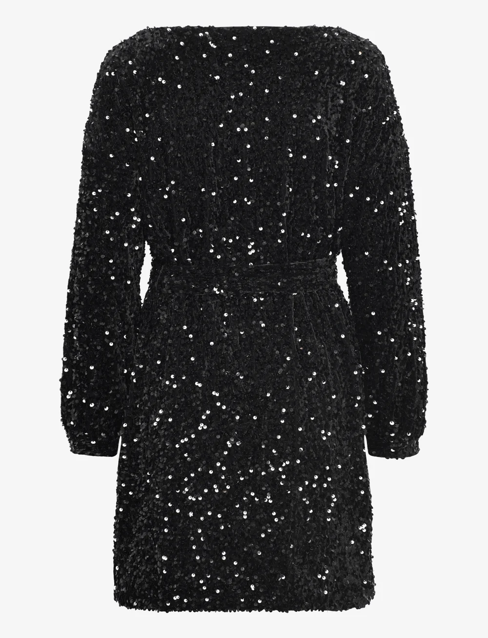 Vero Moda - VMBELLA LS BOATNECK SHORT DRESS JRS - pailletkjoler - black - 2