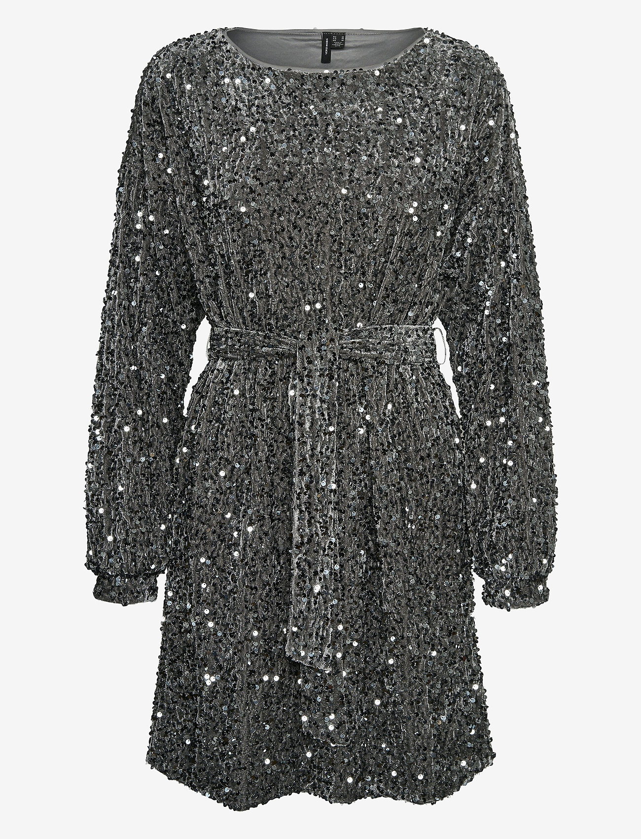 Vero Moda - VMBELLA LS BOATNECK SHORT DRESS JRS - paljettklänningar - griffin - 1