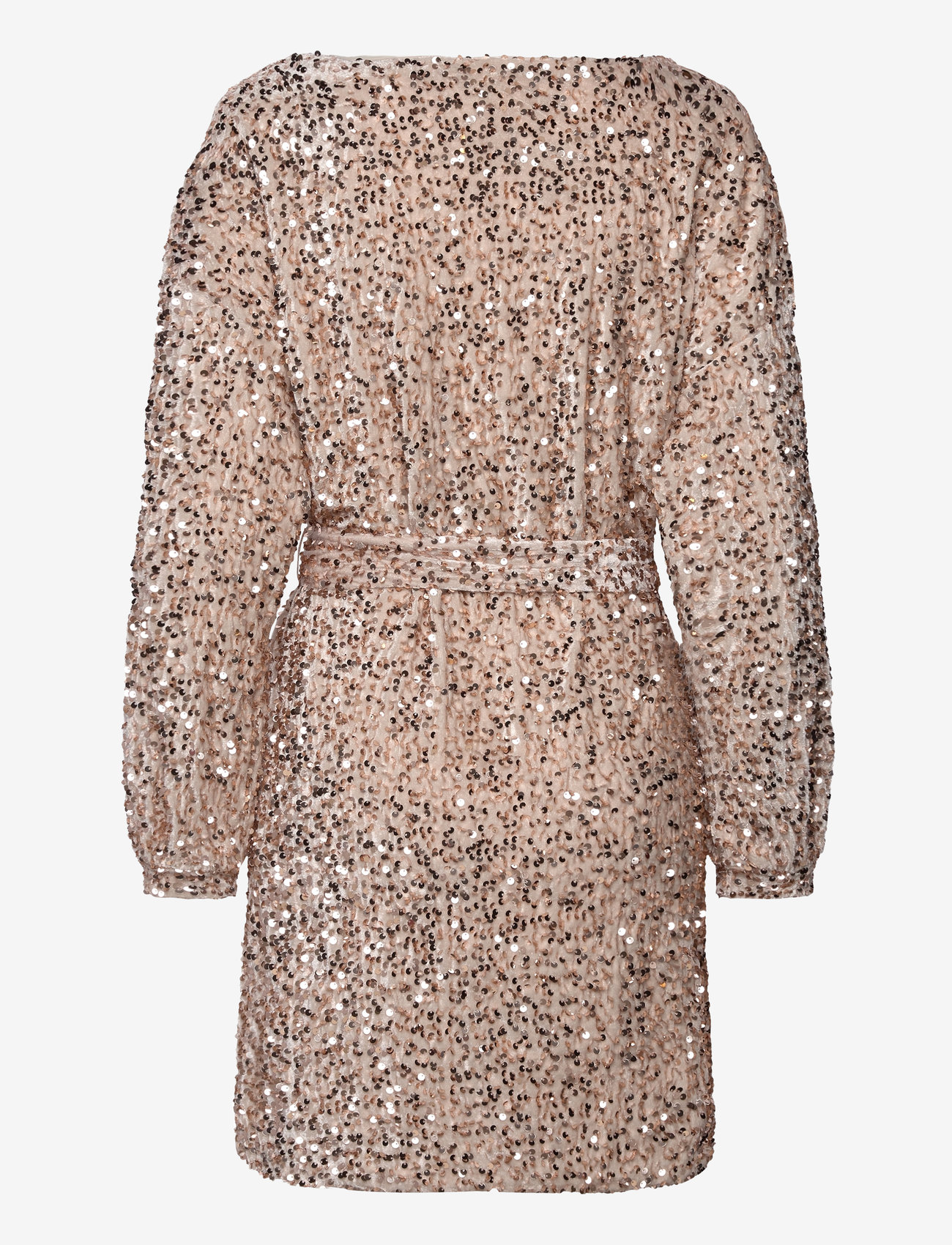 Vero Moda - VMBELLA LS BOATNECK SHORT DRESS JRS - paillettenkleider - pumice stone - 1