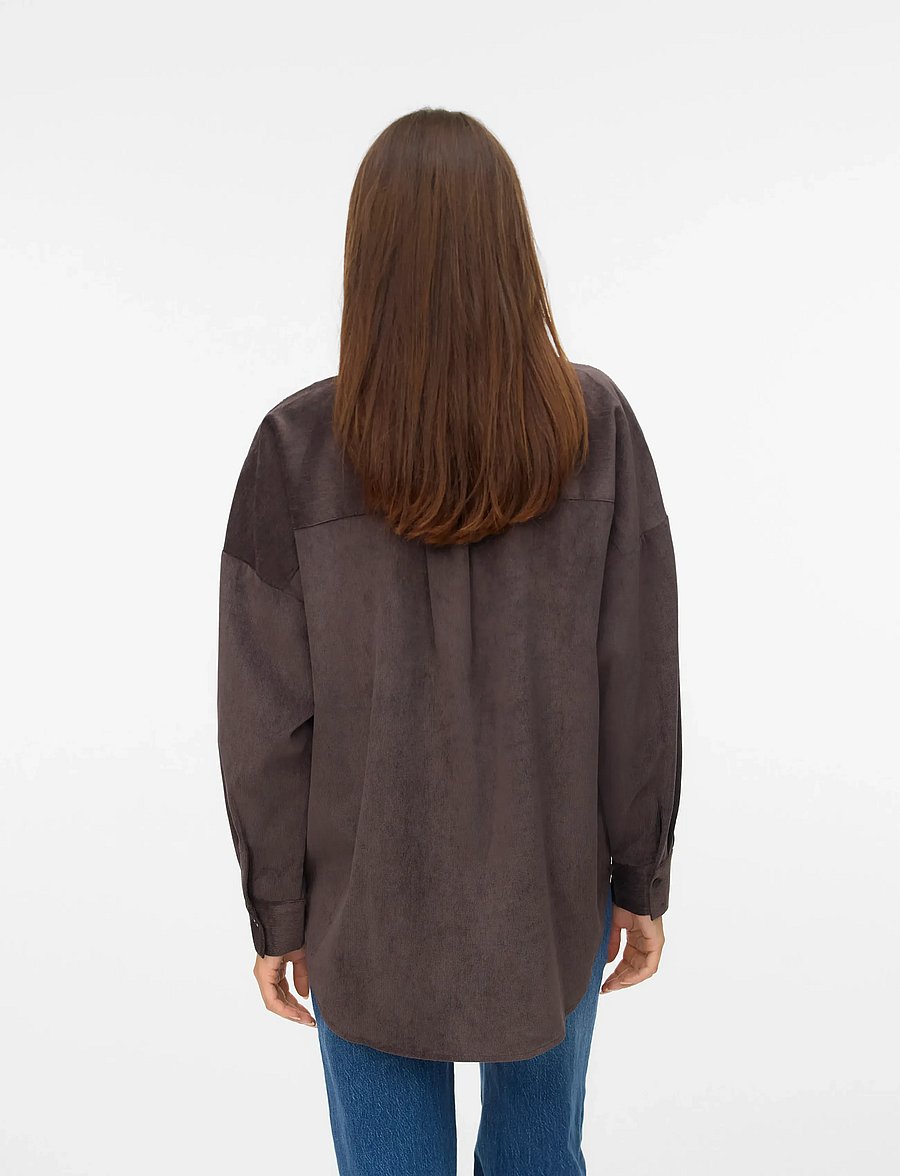 Vero Moda - VMSANNE COURDEROY LS SHIRT WVN NOOS - chocolate torte - 2