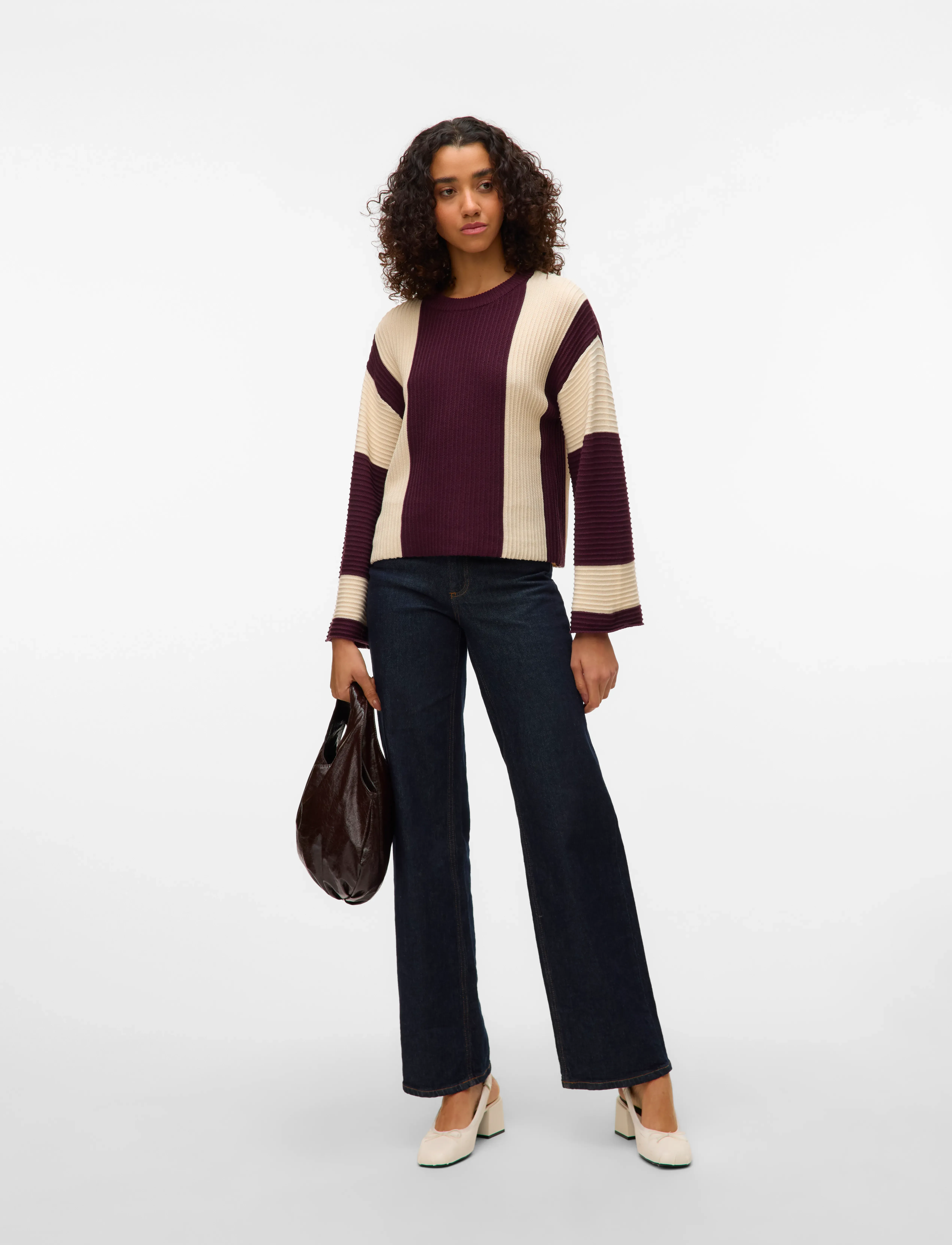 Vero Moda - VMGIGI LS O-NECK PULLOVER LCS REP - pullover - winetasting - 4