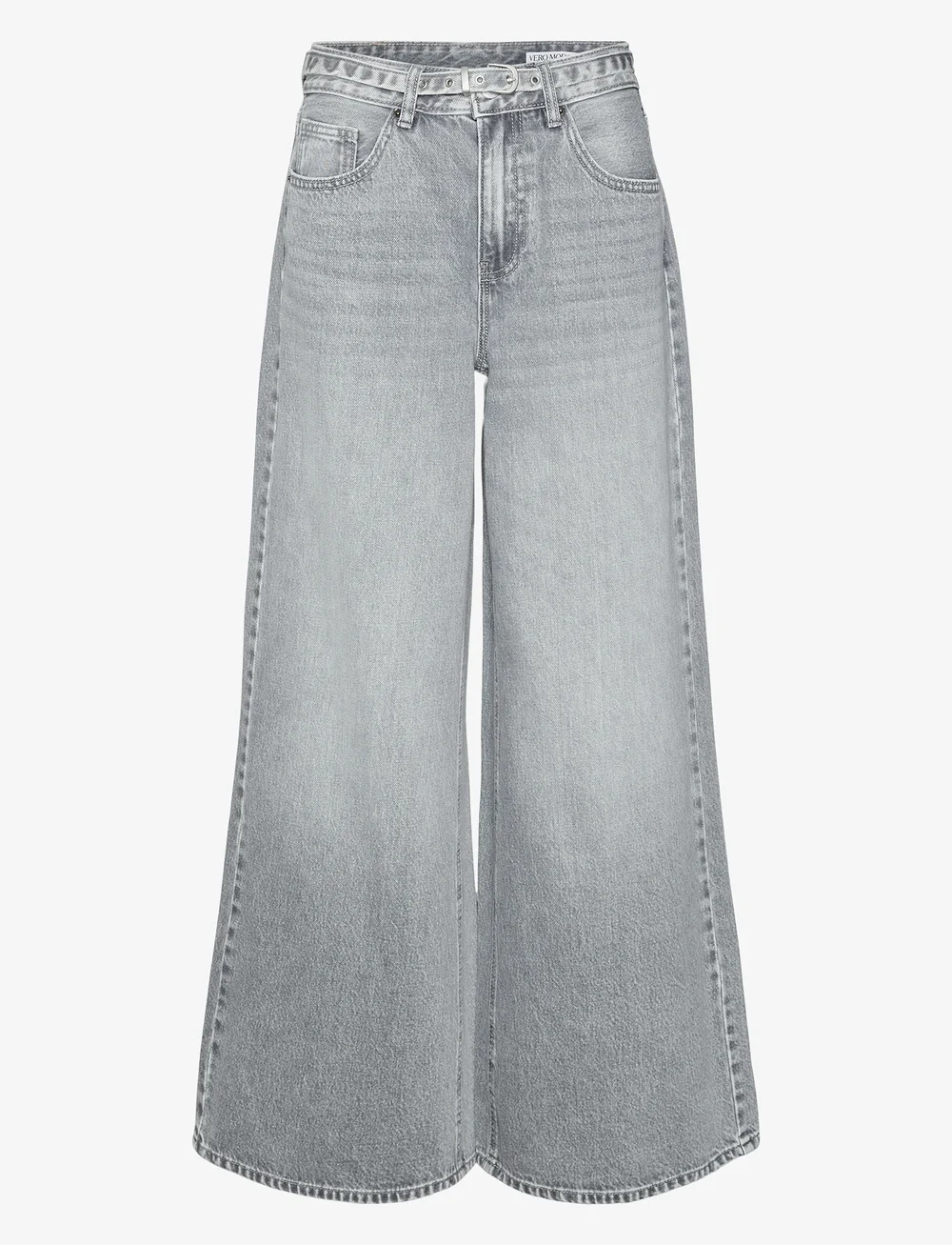 Vero Moda - VMANNET MR WIDE BELT JEANS LI218 - hosen mit weitem bein - medium grey denim - 1