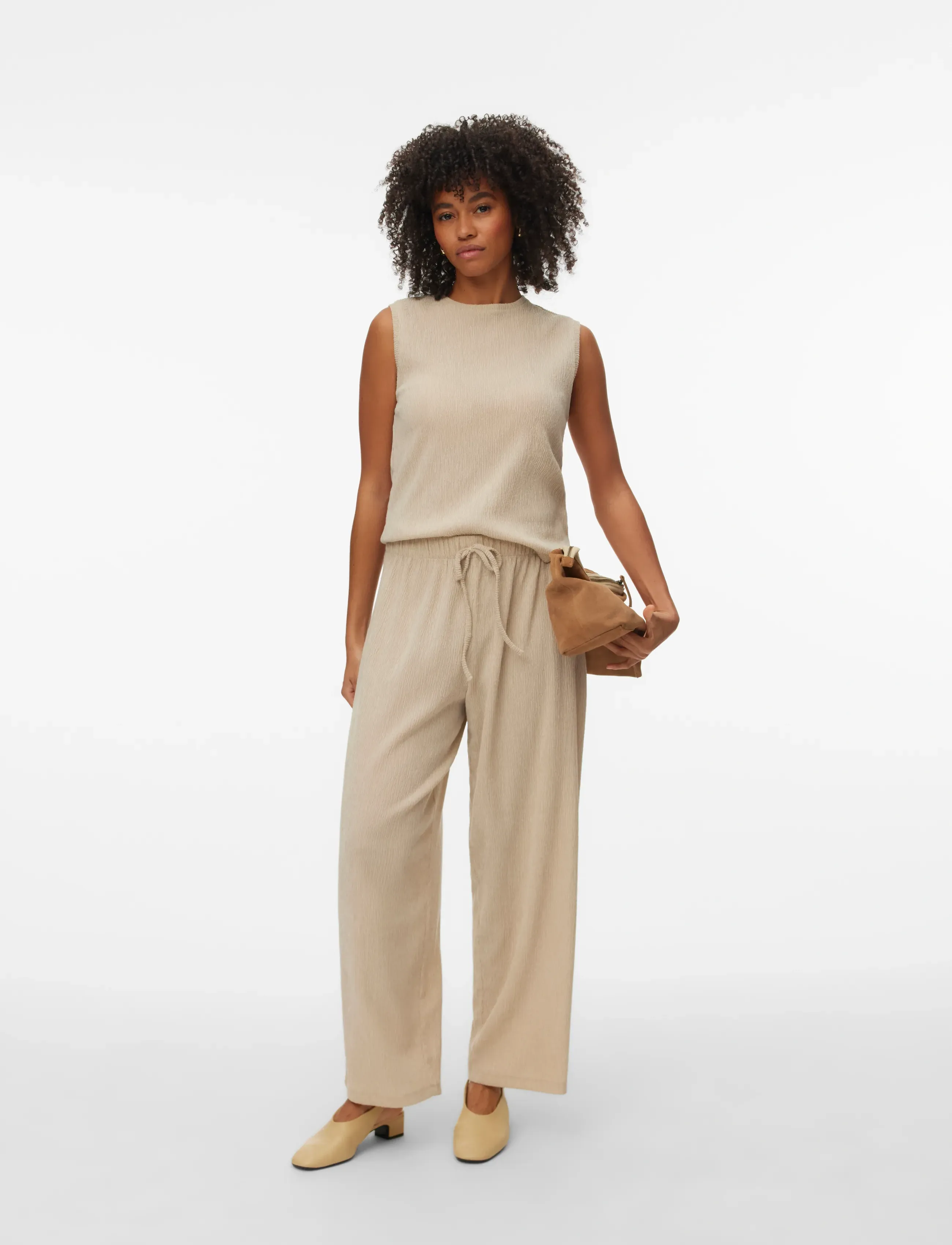 Vero Moda VMLUNA MW BALLON PANT JRS NOOS - Transitional Layering - PUMICE STONE / beige
