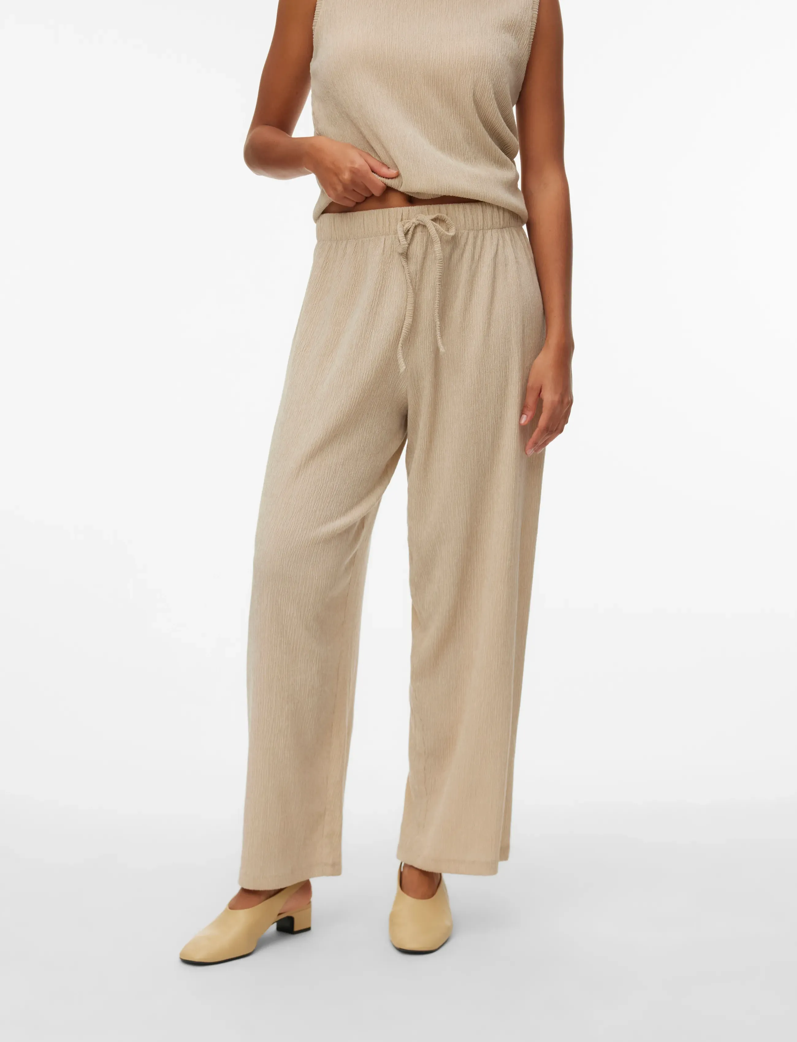 Vero Moda - VMLUNA MW BALLON PANT JRS NOOS - pantalons larges - pumice stone - 3