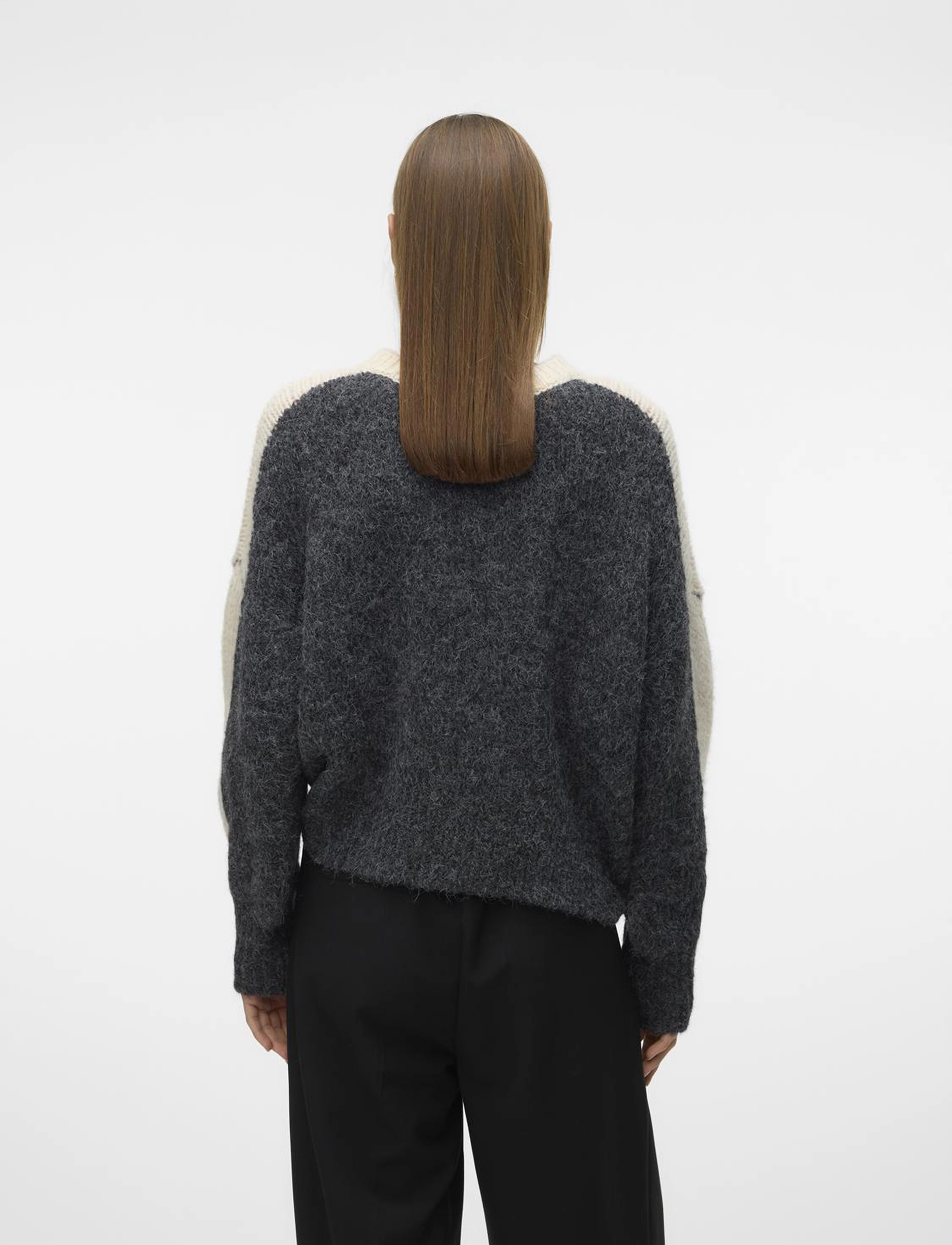 Vero Moda - VMCORDELIA LS O-NECK PULLOVER GA - jumpers - dark grey melange - 4