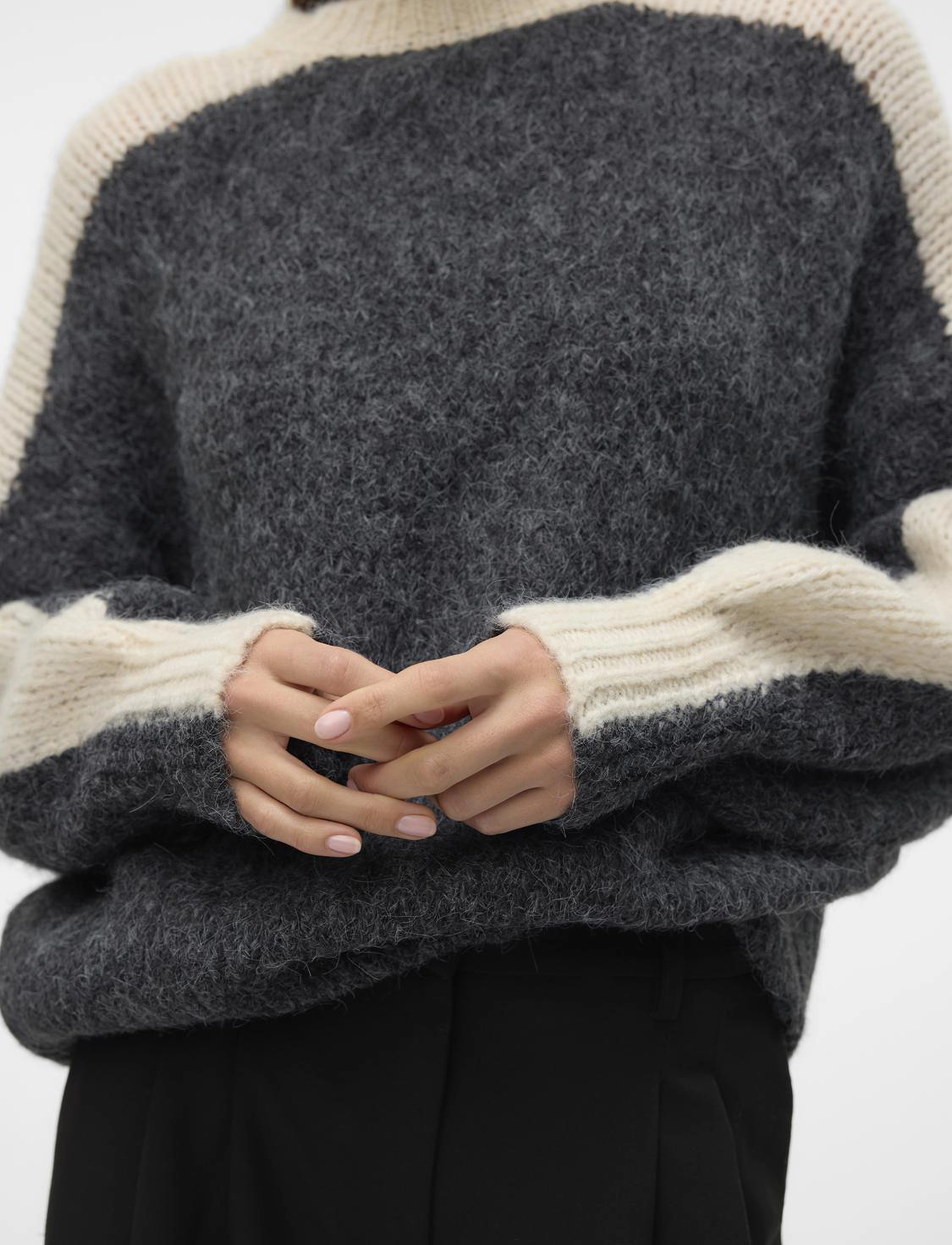 Vero Moda - VMCORDELIA LS O-NECK PULLOVER GA - jumpers - dark grey melange - 5