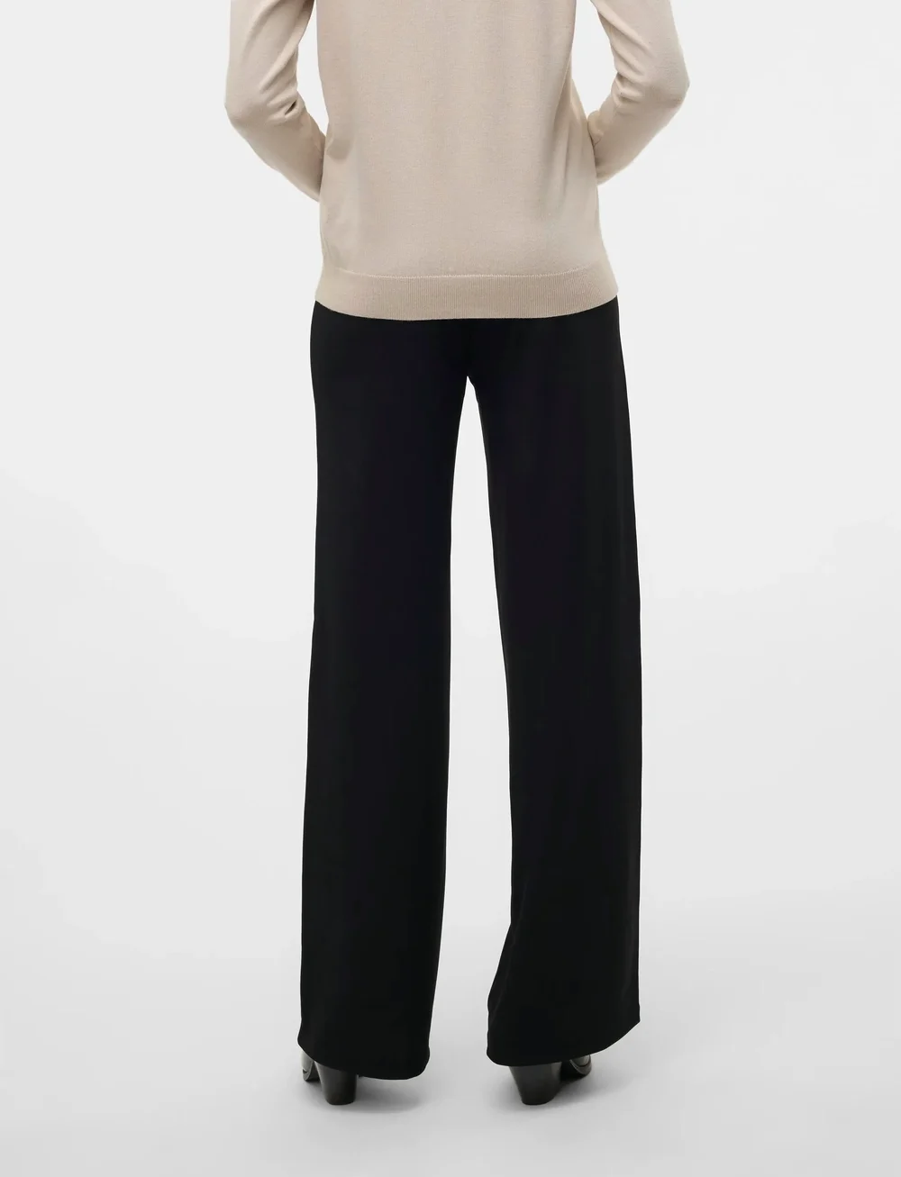 Vero Moda - VMBERLIN ZAMIRA MW WIDE PANT NOOS - bukser med brede ben - black - 2