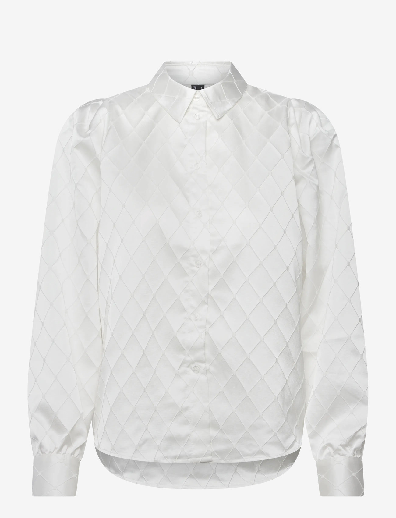 Vero Moda - VMVIGA JACQUARD LS SHIRT WVN GA - long-sleeved shirts - snow white - 0