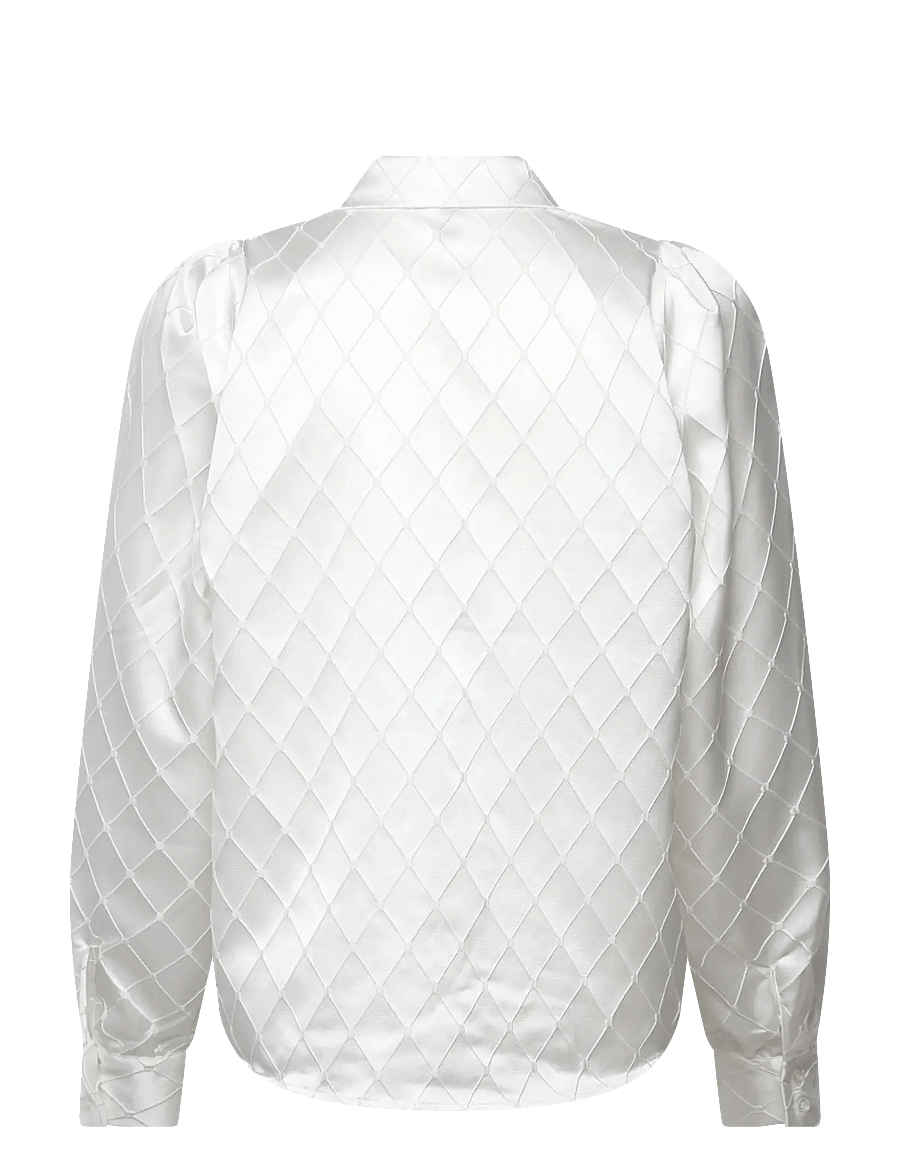 Vero Moda - VMVIGA JACQUARD LS SHIRT WVN GA - langärmlige hemden - snow white - 1