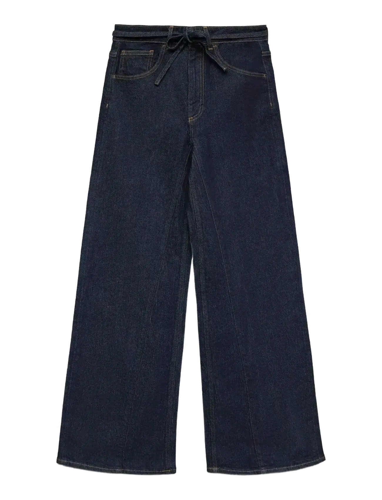 Vero Moda AWMADDIE HR BELT WIDE JEANS RA392 - Jeans - DARK BLUE DENIM / navy