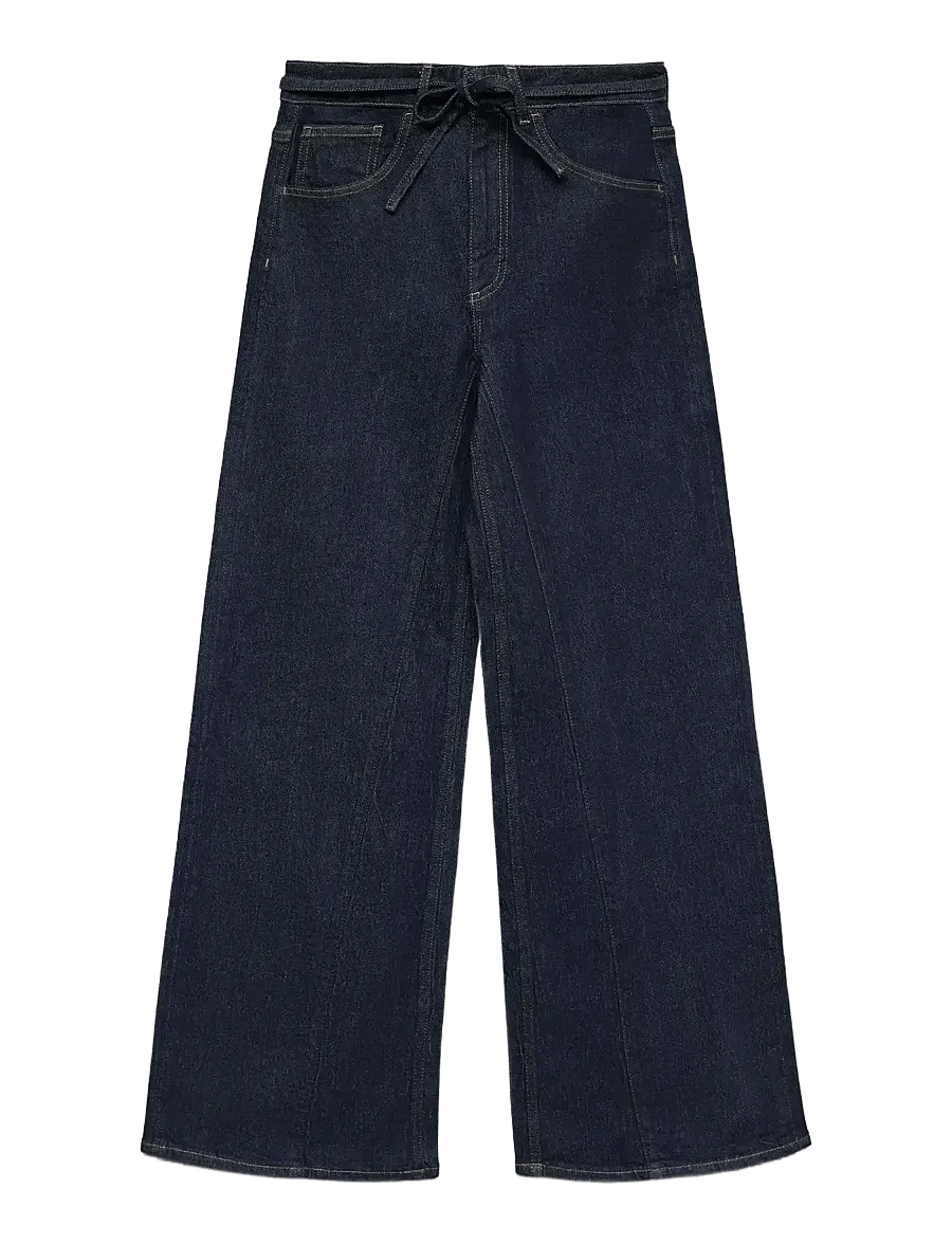 Vero Moda - AWMADDIE HR BELT WIDE JEANS RA392 - szerokie dżinsy - dark blue denim - 1