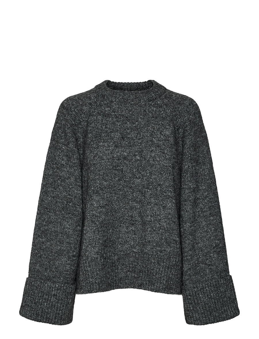 Vero Moda - AWNOVAH LS O-NECK KNIT PULLOVER NOOS - pullover - dark grey melange - 1