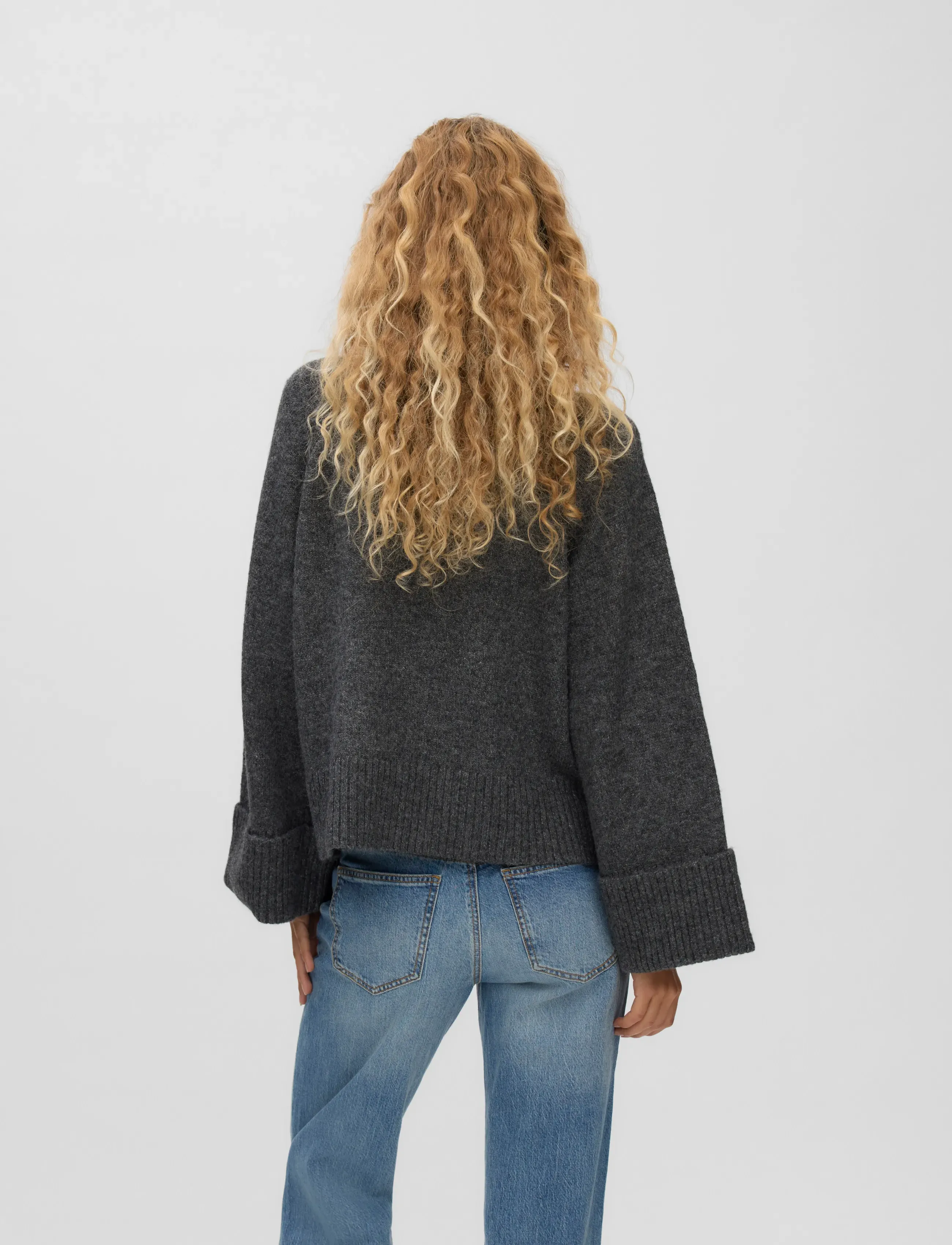 Vero Moda - AWNOVAH LS O-NECK KNIT PULLOVER NOOS - pullover - dark grey melange - 2
