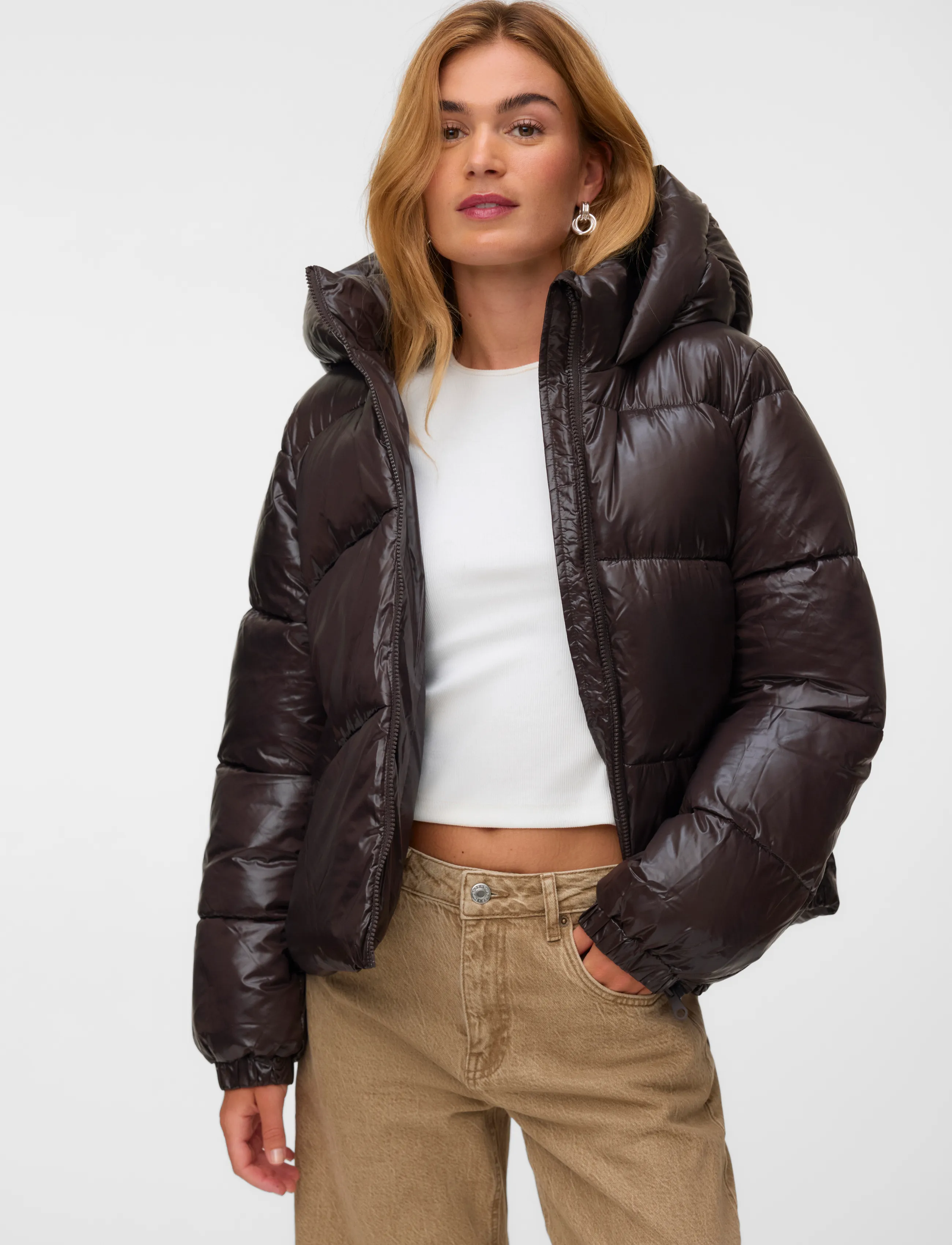 Vero Moda - VMUPPSASHINY SHORT JACKET EXCL - winterjacken - chocolate torte - 3
