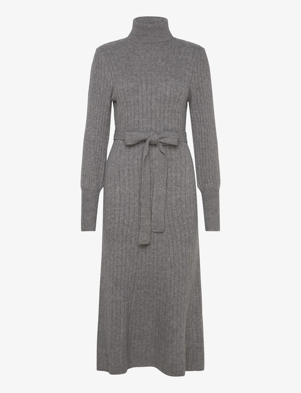 Vero Moda - VMAURELIA LS ROLLNECK 7/8 KNIT DRESS VMA - kootud kleidid - medium grey melange - 1