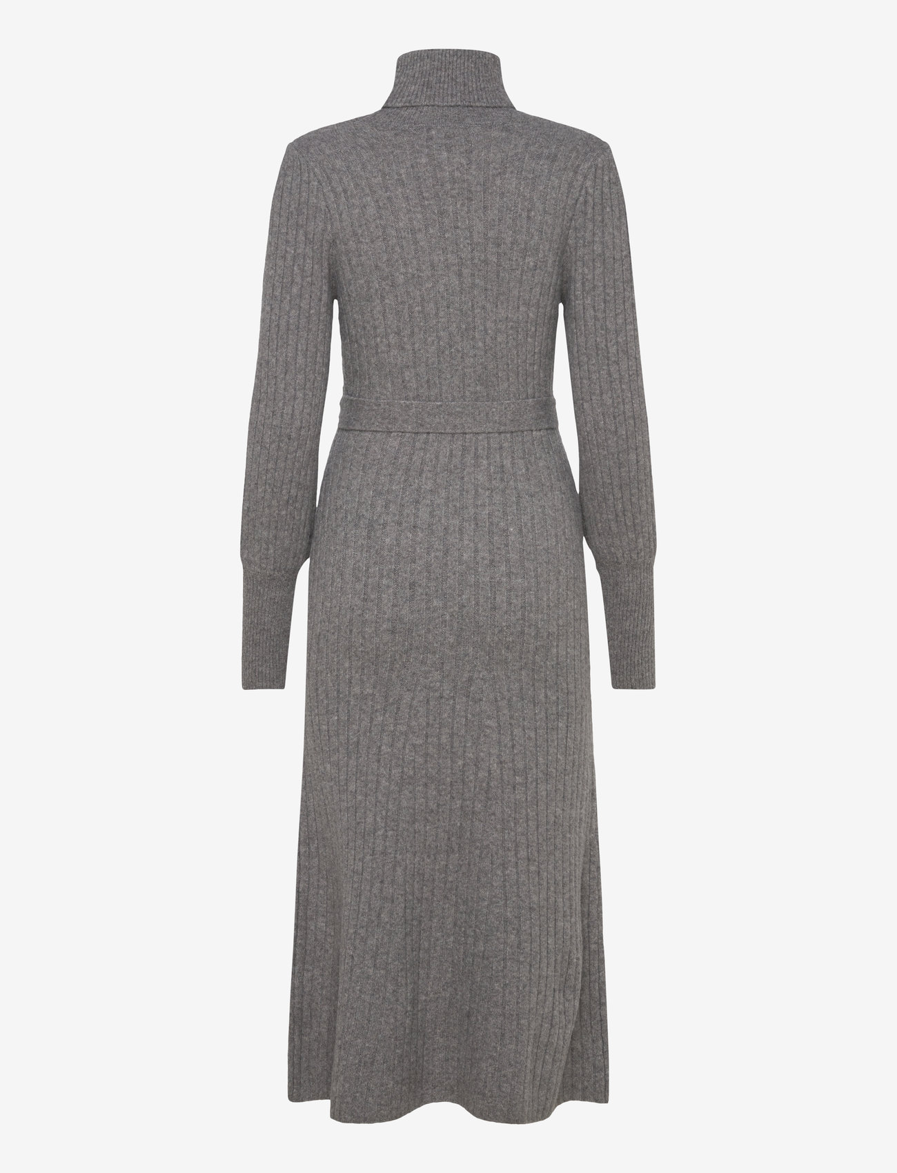 Vero Moda - VMAURELIA LS ROLLNECK 7/8 KNIT DRESS VMA - knitted dresses - medium grey melange - 2