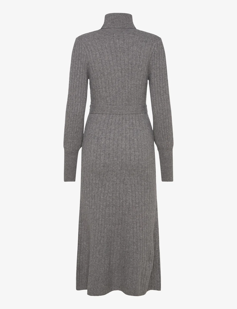 Vero Moda - VMAURELIA LS ROLLNECK 7/8 KNIT DRESS VMA - kootud kleidid - medium grey melange - 2