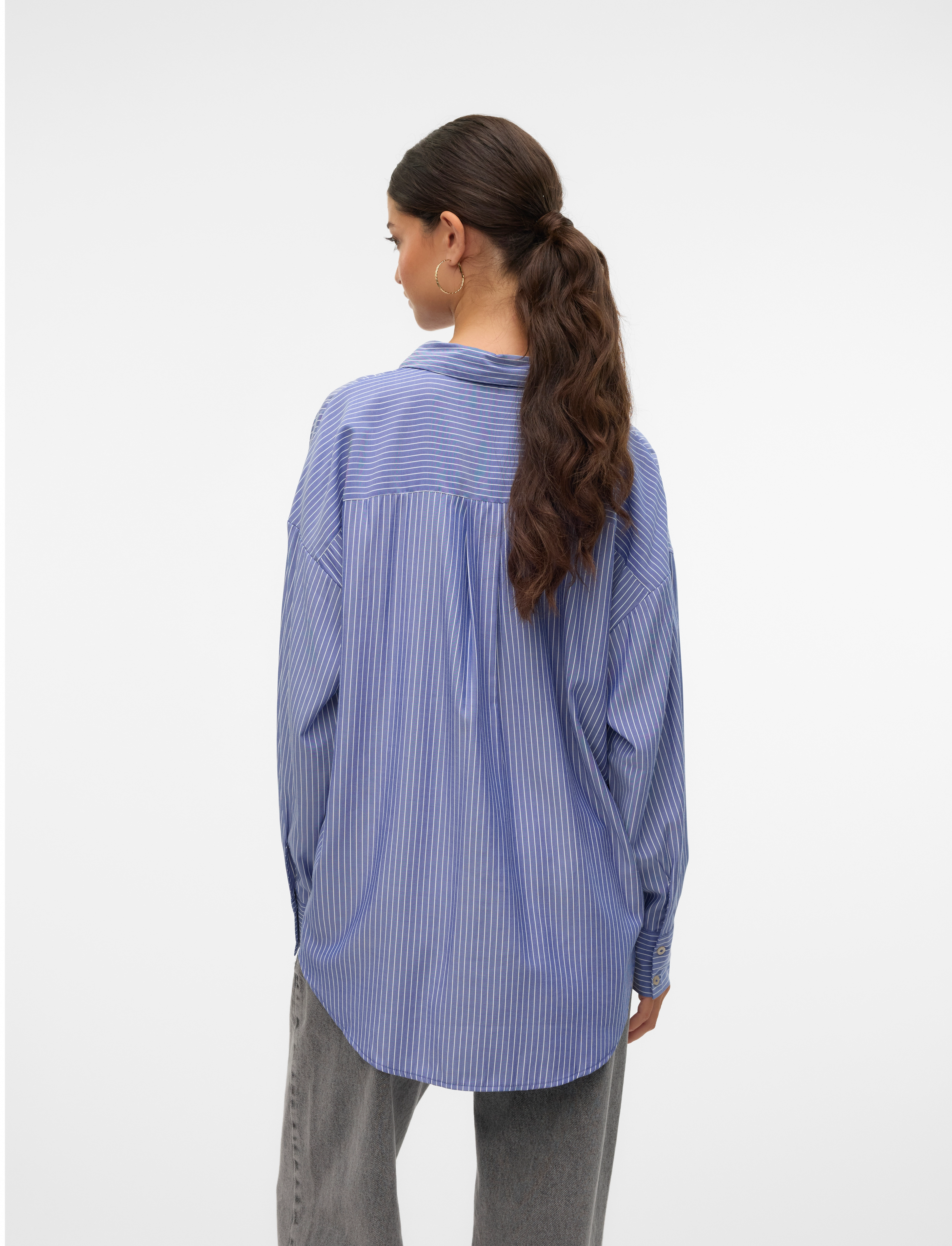 Vero Moda - VMNORA LS OVERSIZE SHIRT WVN GA NOOS - marlin - 3