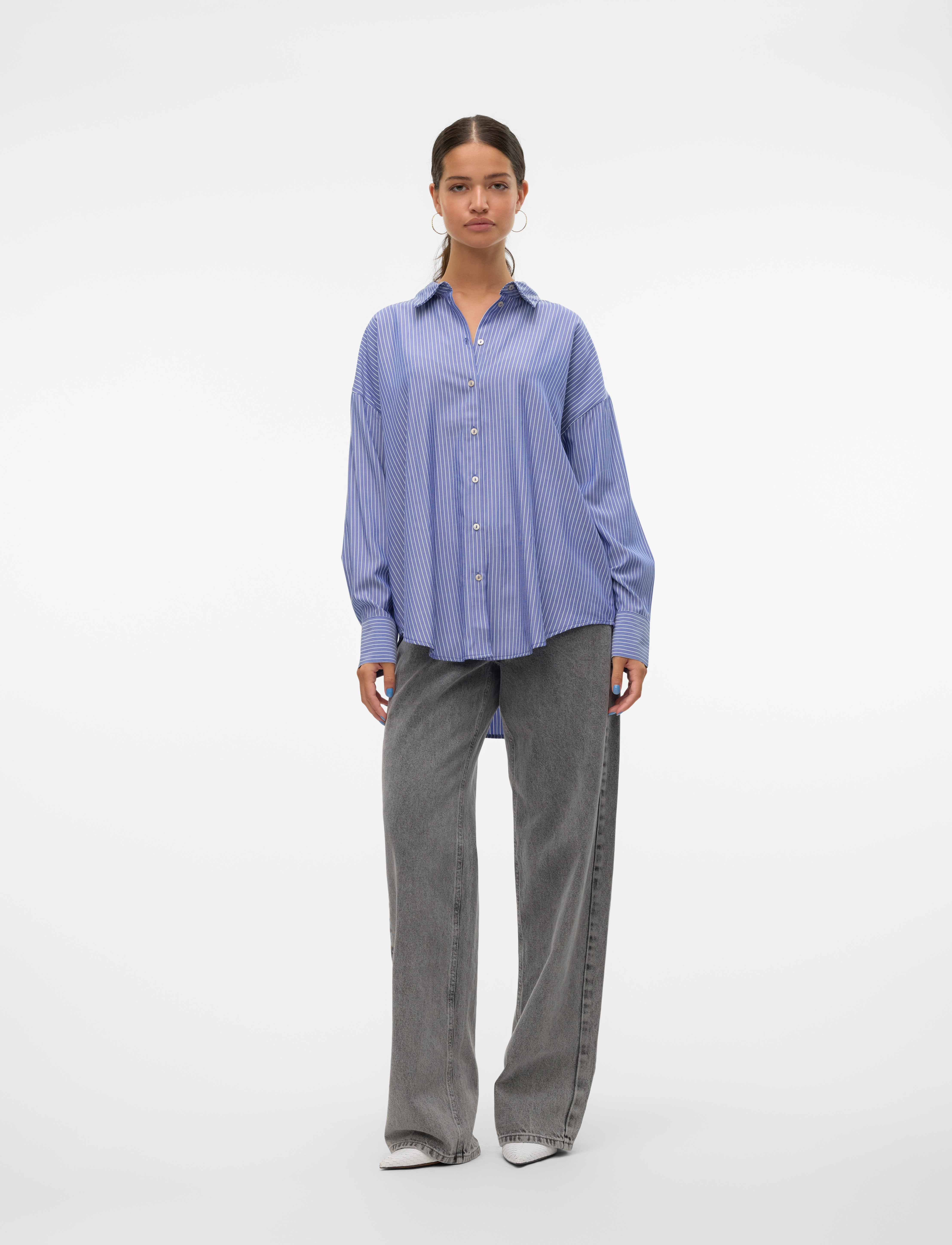 Vero Moda - VMNORA LS OVERSIZE SHIRT WVN GA NOOS - marlin - 4