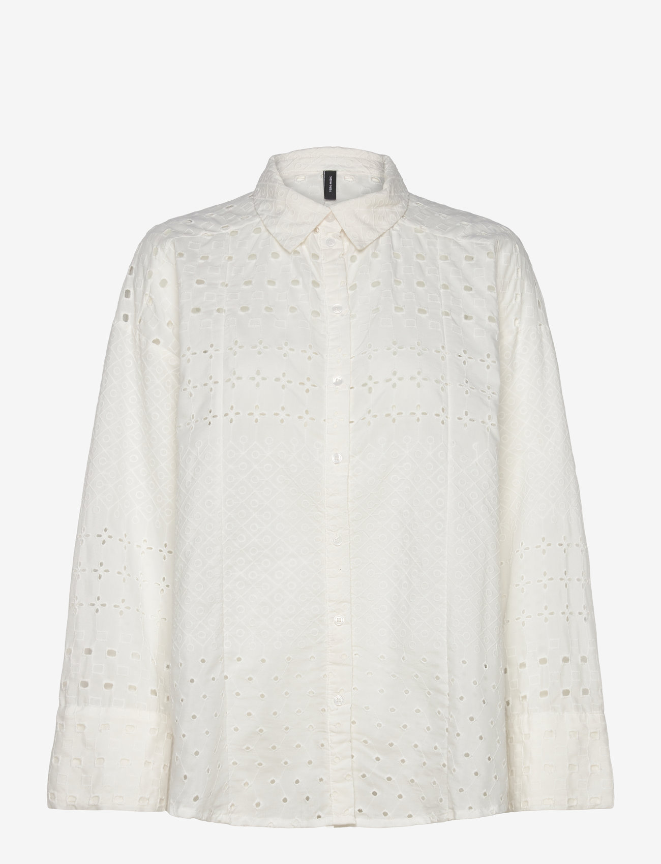 Vero Moda - VMGIGI LS OVERSIZED SHIRT WVN GA - langärmlige hemden - snow white - 0