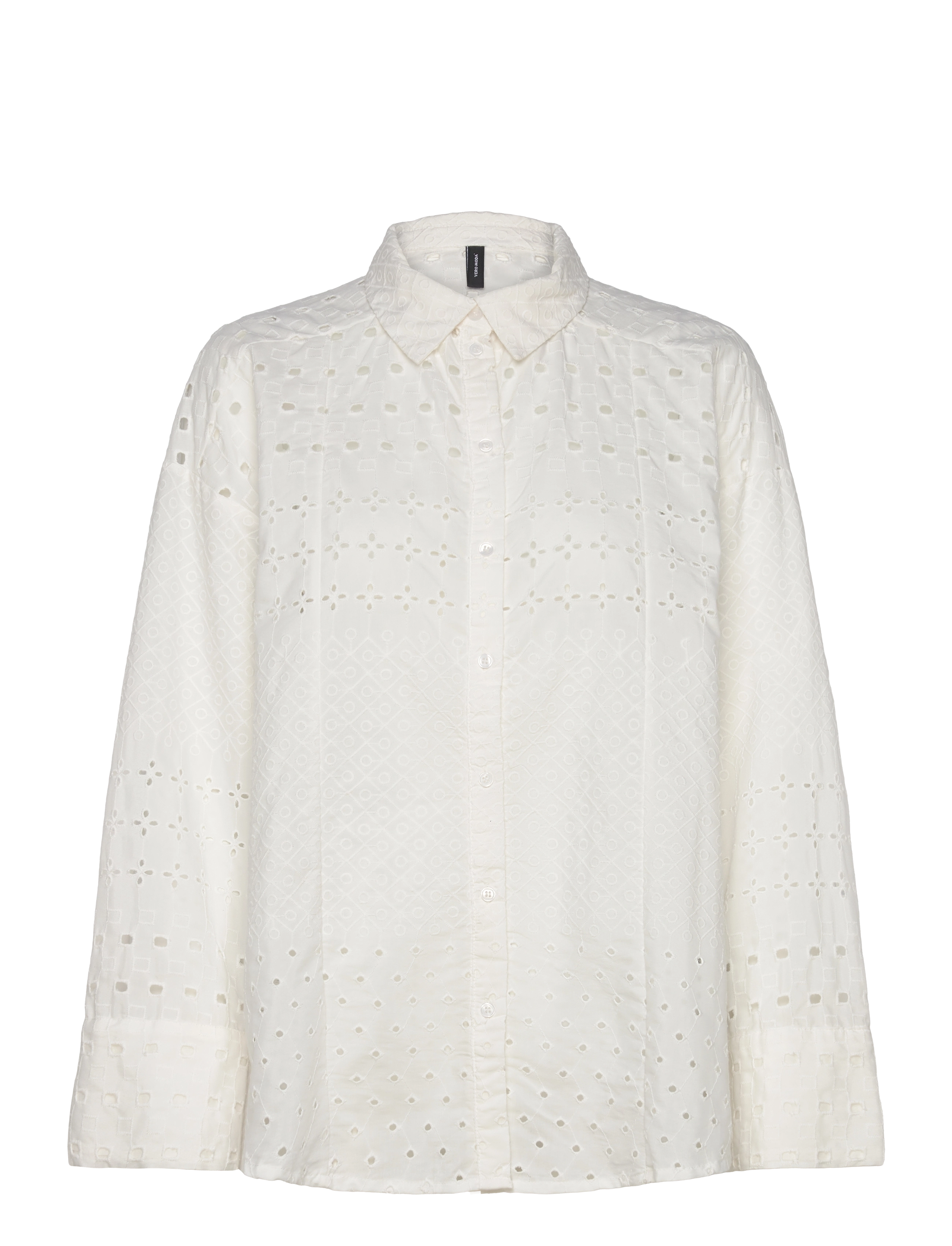 VMGIGI LS OVERSIZED SHIRT WVN GA - SNOW WHITE