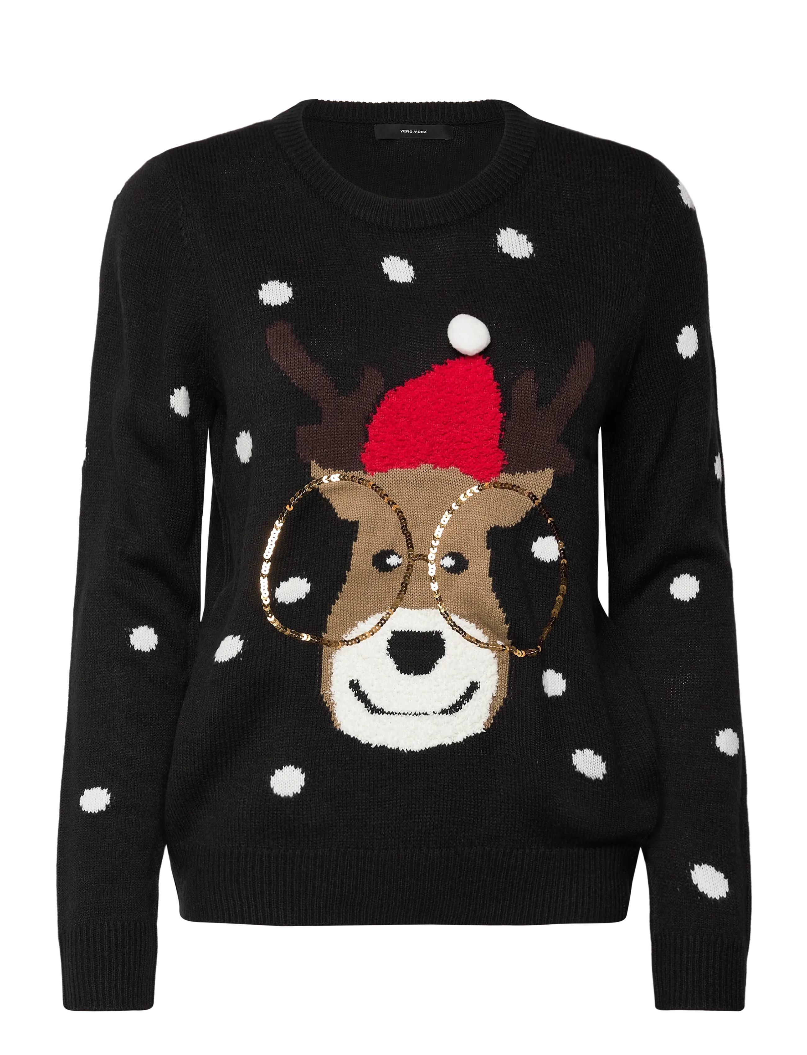 Vero Moda VMTINSEL LS O-NECK BLOUSE XMAS REP2 - Pullover - BLACK / black