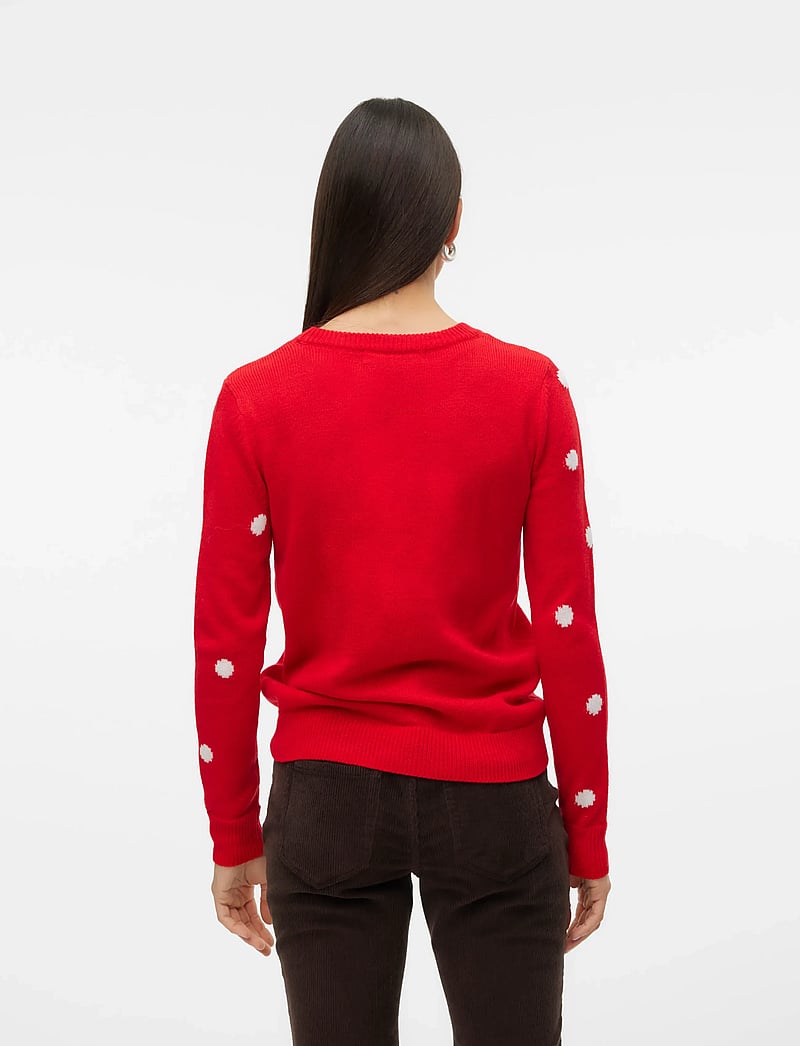 Vero Moda - VMTINSEL LS O-NECK BLOUSE XMAS REP2 - jumpers - chinese red - 2