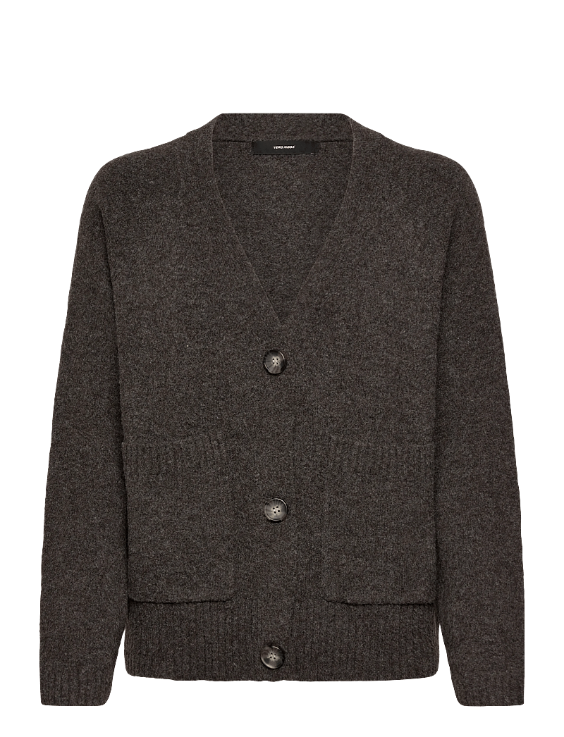 Vero Moda - VMBOOM LS V-NECK BUTTON CARDIGAN GA NOOS - cardigans - chocolate torte - 1