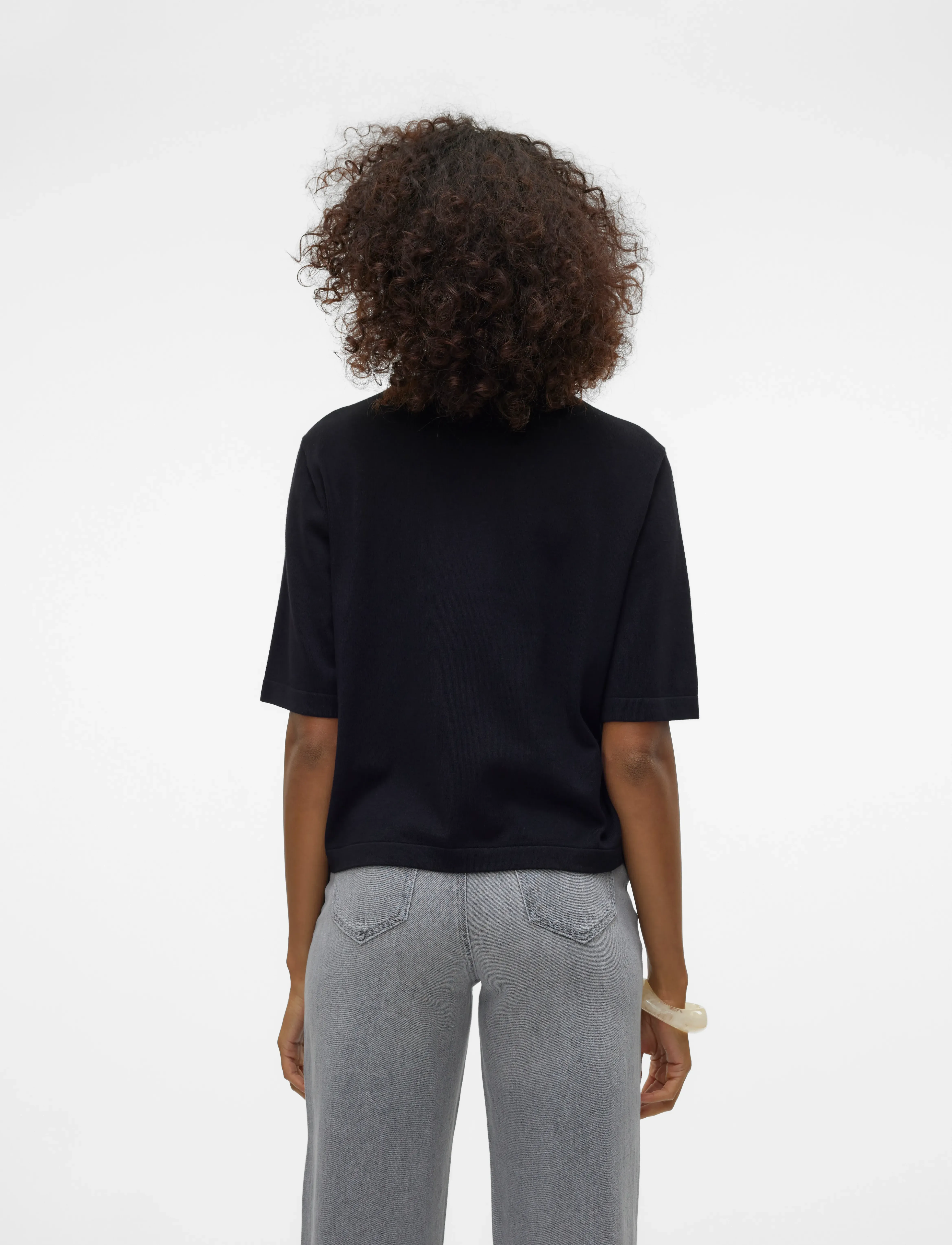 Vero Moda - VMSILJE 2/4 O-NCK OVERSIZE PULL GA NOOS - t-shirts - black - 2