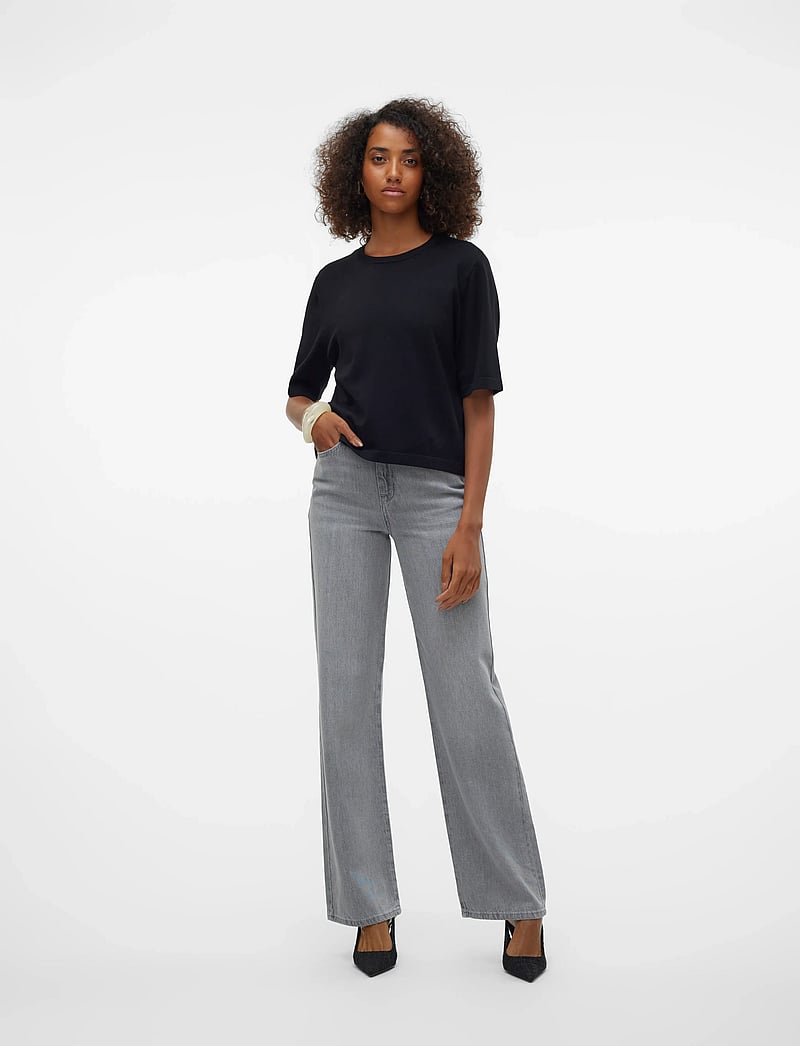 Vero Moda - VMSILJE 2/4 O-NCK OVERSIZE PULL GA NOOS - t-shirts - black - 3