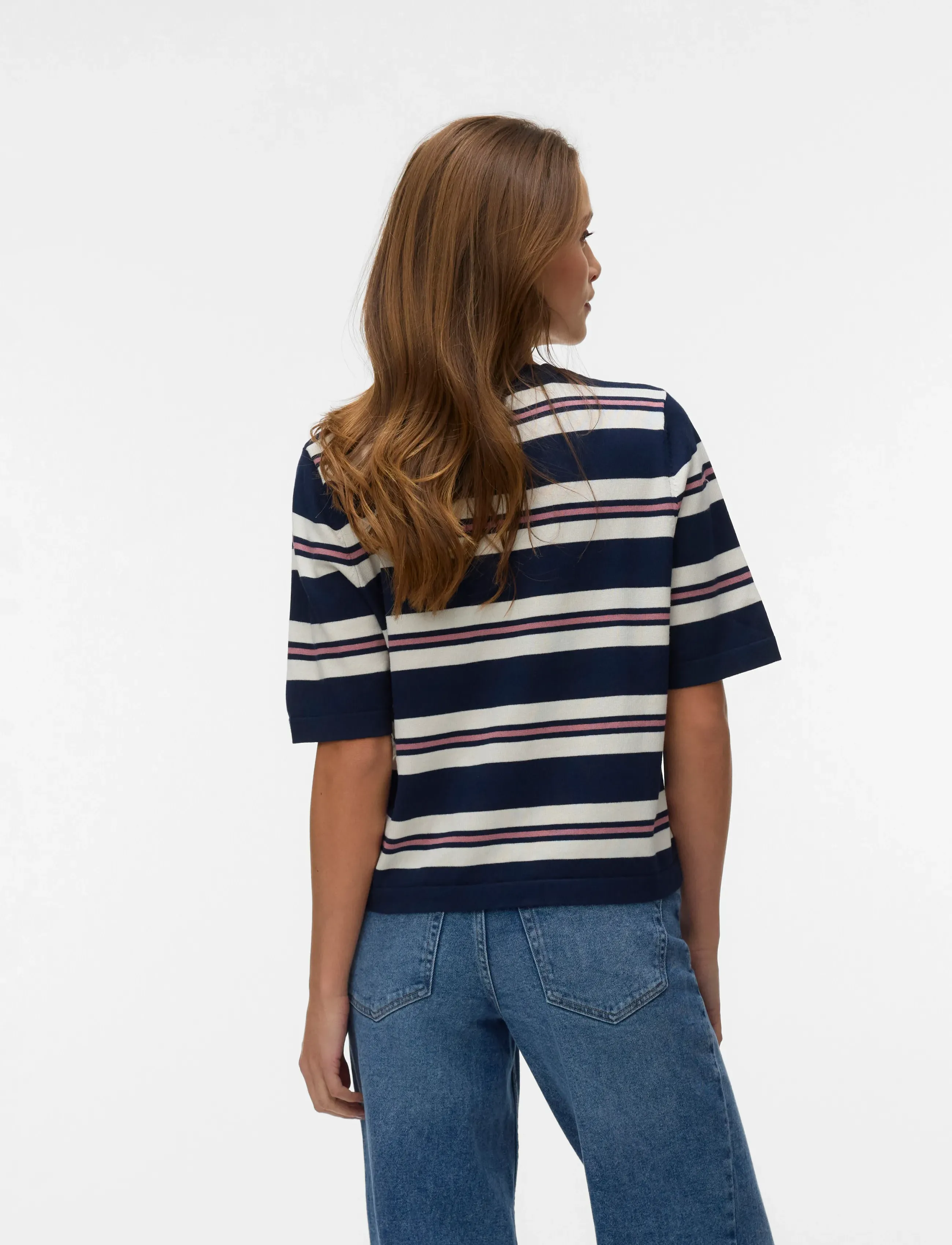 Vero Moda - VMSILJE 2/4 O-NCK OVERSIZE PULL GA NOOS - t-shirts - navy blazer - 2