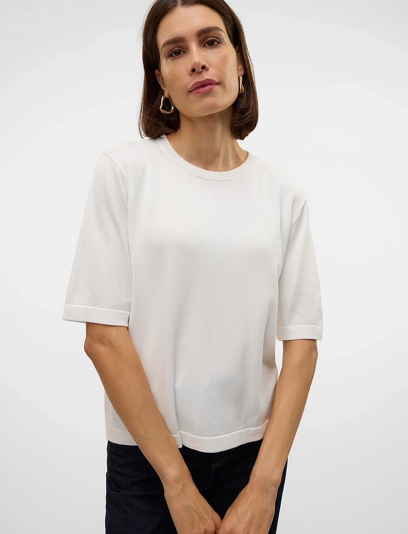 Vero Moda - VMSILJE 2/4 O-NCK OVERSIZE PULL GA NOOS - t-shirts - snow white - 3