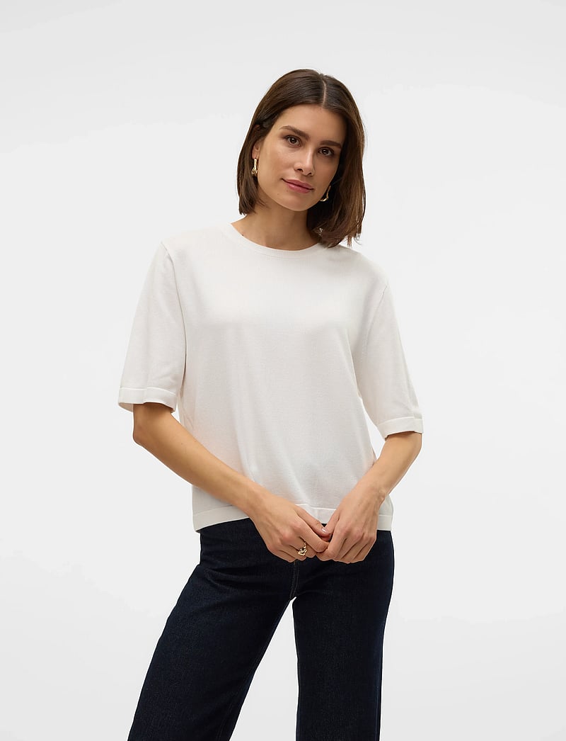 Vero Moda - VMSILJE 2/4 O-NCK OVERSIZE PULL GA NOOS - t-shirts - snow white - 5