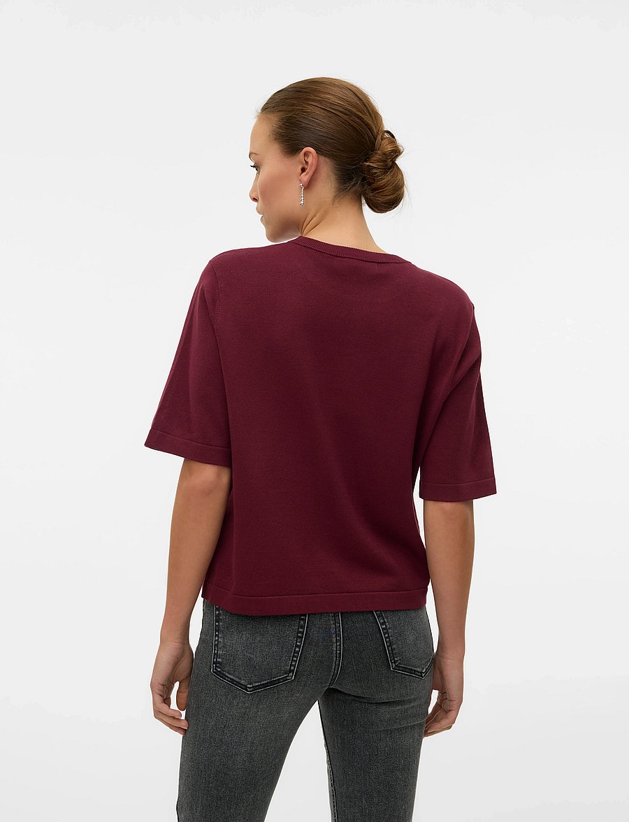 Vero Moda - VMSILJE 2/4 O-NCK OVERSIZE PULL GA NOOS - t-shirts - tawny port - 2