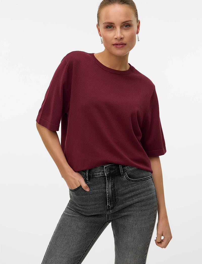 Vero Moda - VMSILJE 2/4 O-NCK OVERSIZE PULL GA NOOS - t-shirts - tawny port - 3