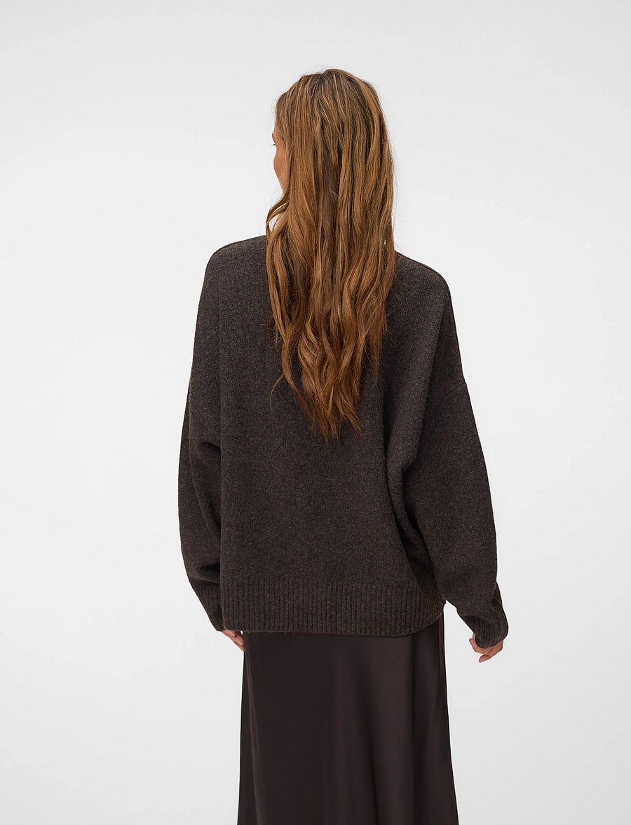 Vero Moda - VMBOOM LS O-NECK PULLOVER GA NOOS - jumpers - chocolate torte - 2