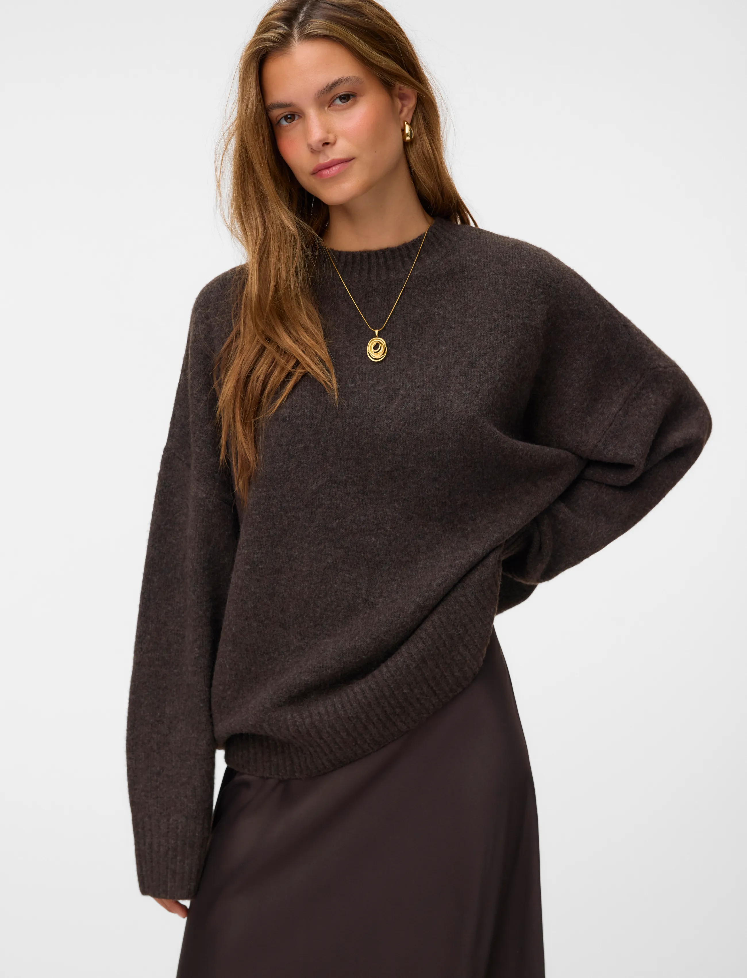 Vero Moda - VMBOOM LS O-NECK PULLOVER GA NOOS - jumpers - chocolate torte - 4