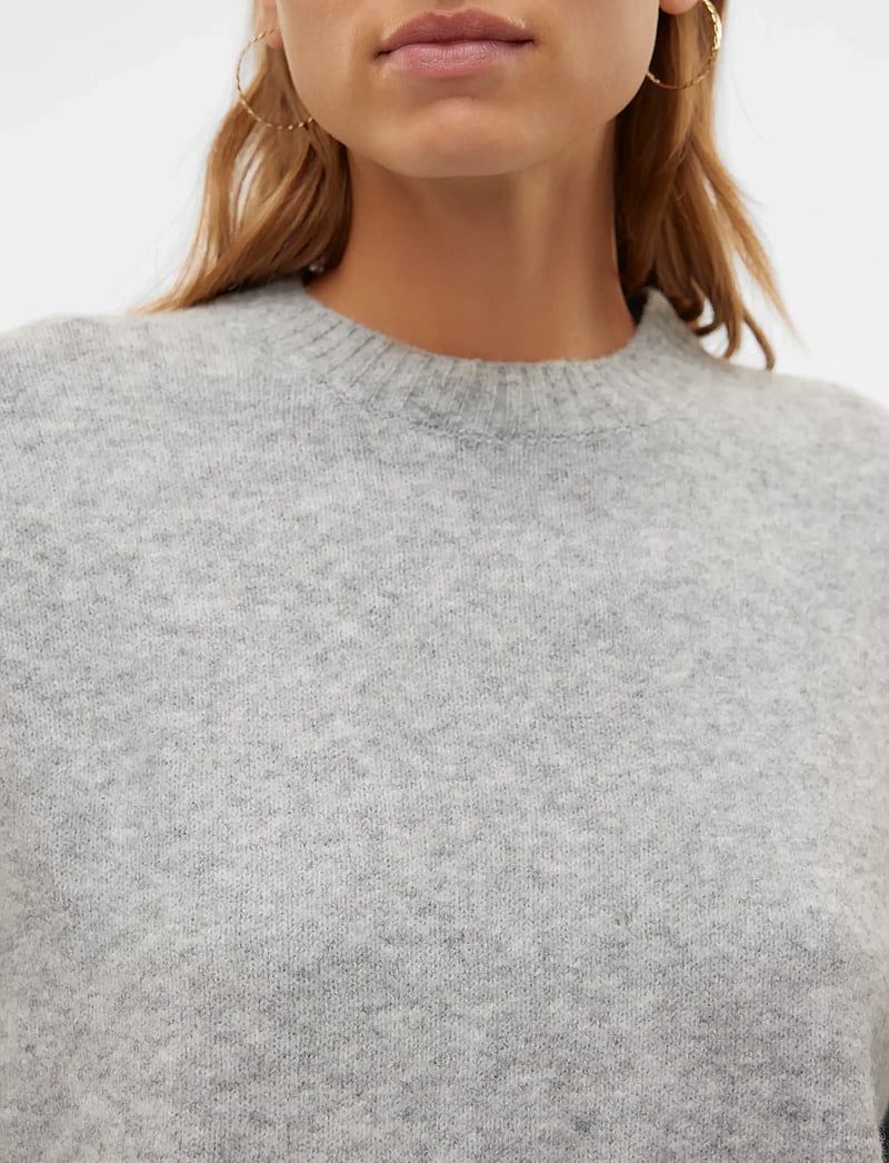 Vero Moda - VMBOOM LS O-NECK PULLOVER GA NOOS - džemperi - light grey melange - 5