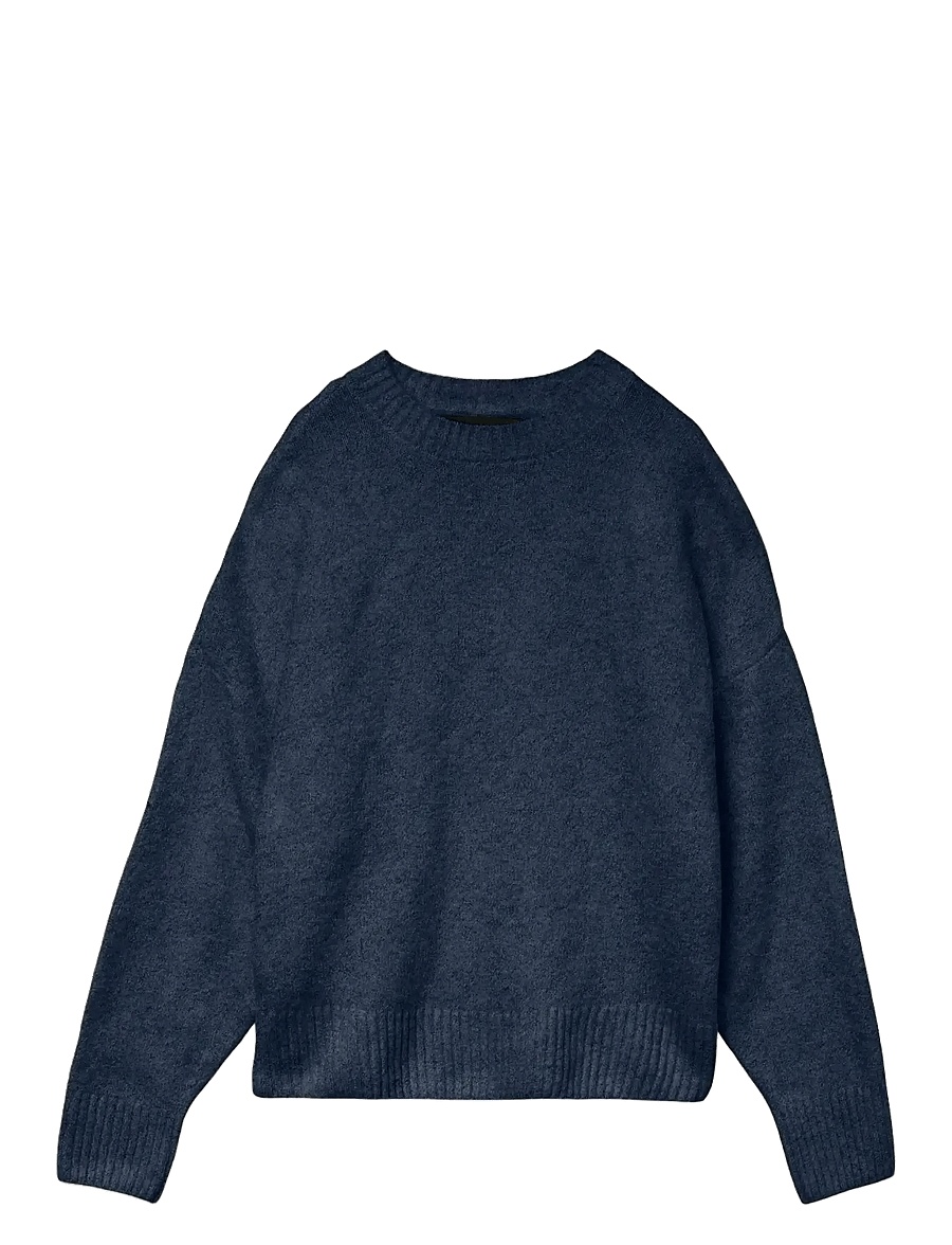 Vero Moda - VMBOOM LS O-NECK PULLOVER GA NOOS - striktrøjer - navy blazer - 1
