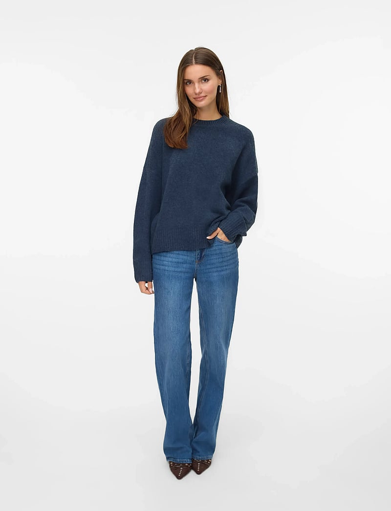 Vero Moda - VMBOOM LS O-NECK PULLOVER GA NOOS - pullover - navy blazer - 0