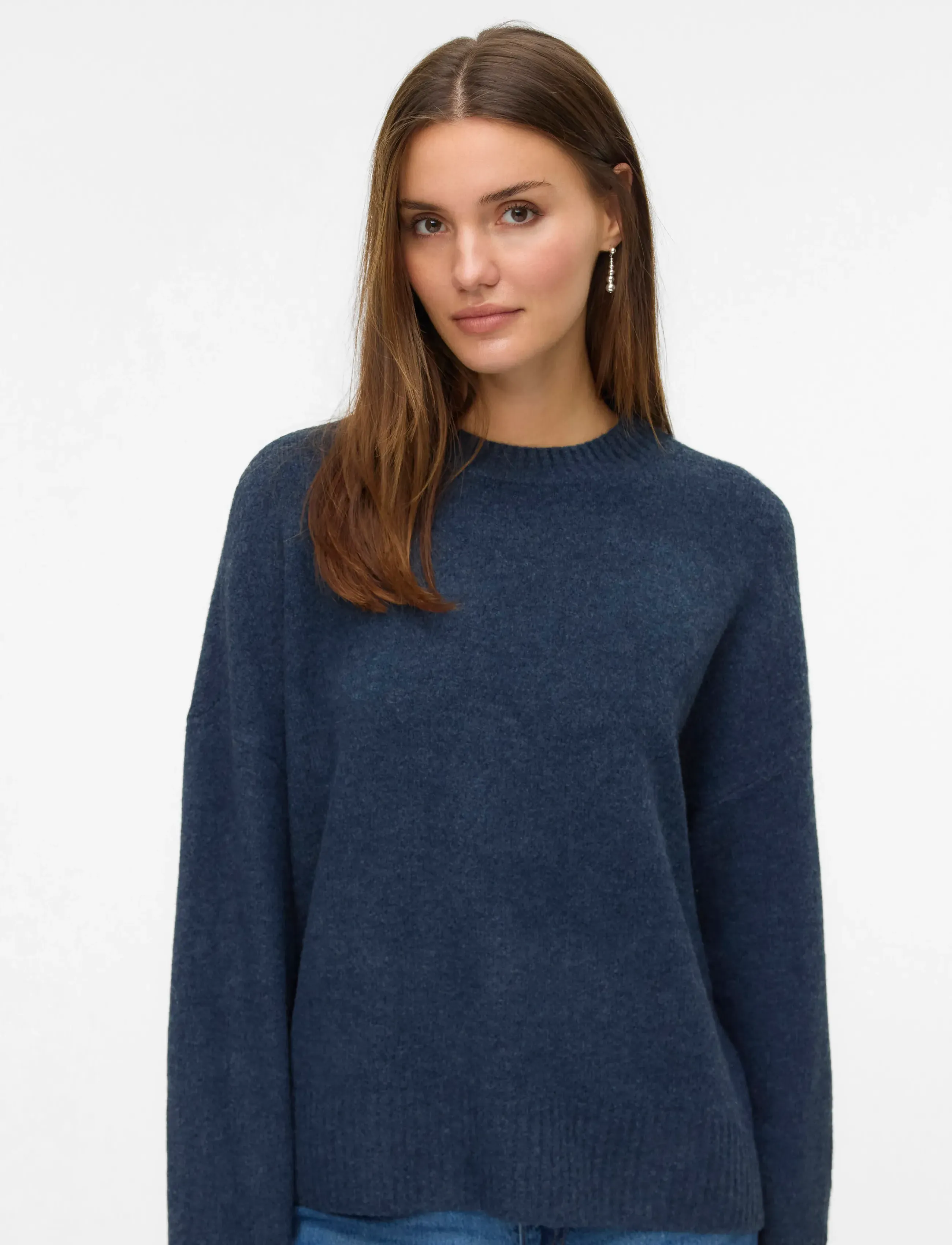 Vero Moda - VMBOOM LS O-NECK PULLOVER GA NOOS - striktrøjer - navy blazer - 3