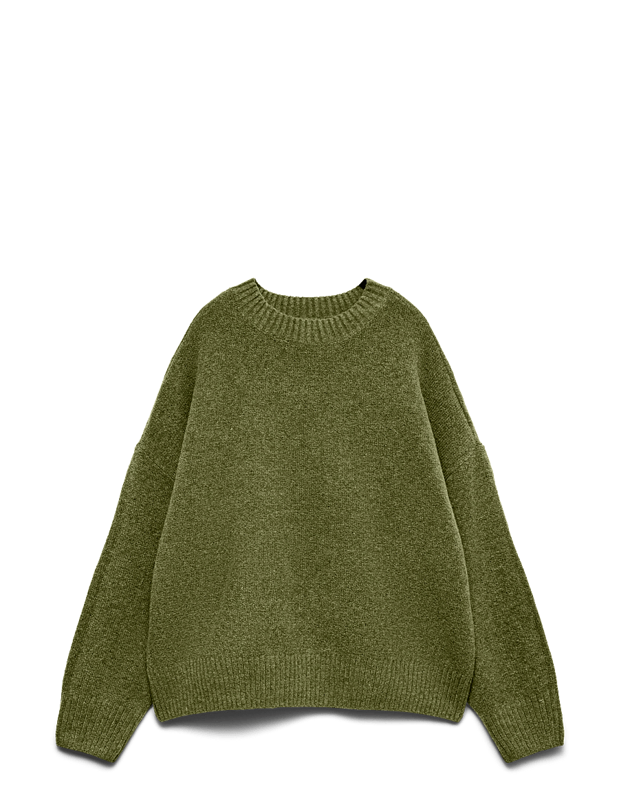 Vero Moda - VMBOOM LS O-NECK PULLOVER GA NOOS - striktrøjer - sphagnum - 1