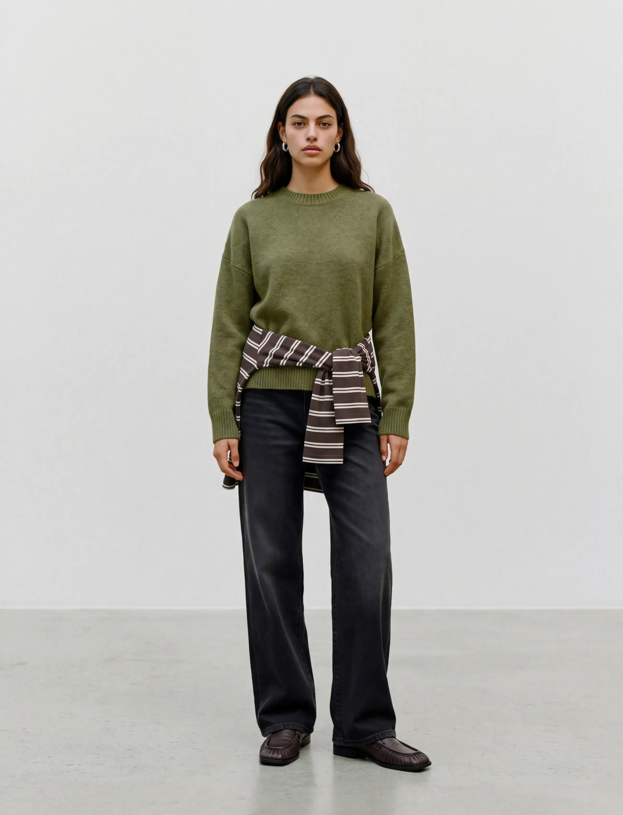Vero Moda - VMBOOM LS O-NECK PULLOVER GA NOOS - striktrøjer - sphagnum - 0