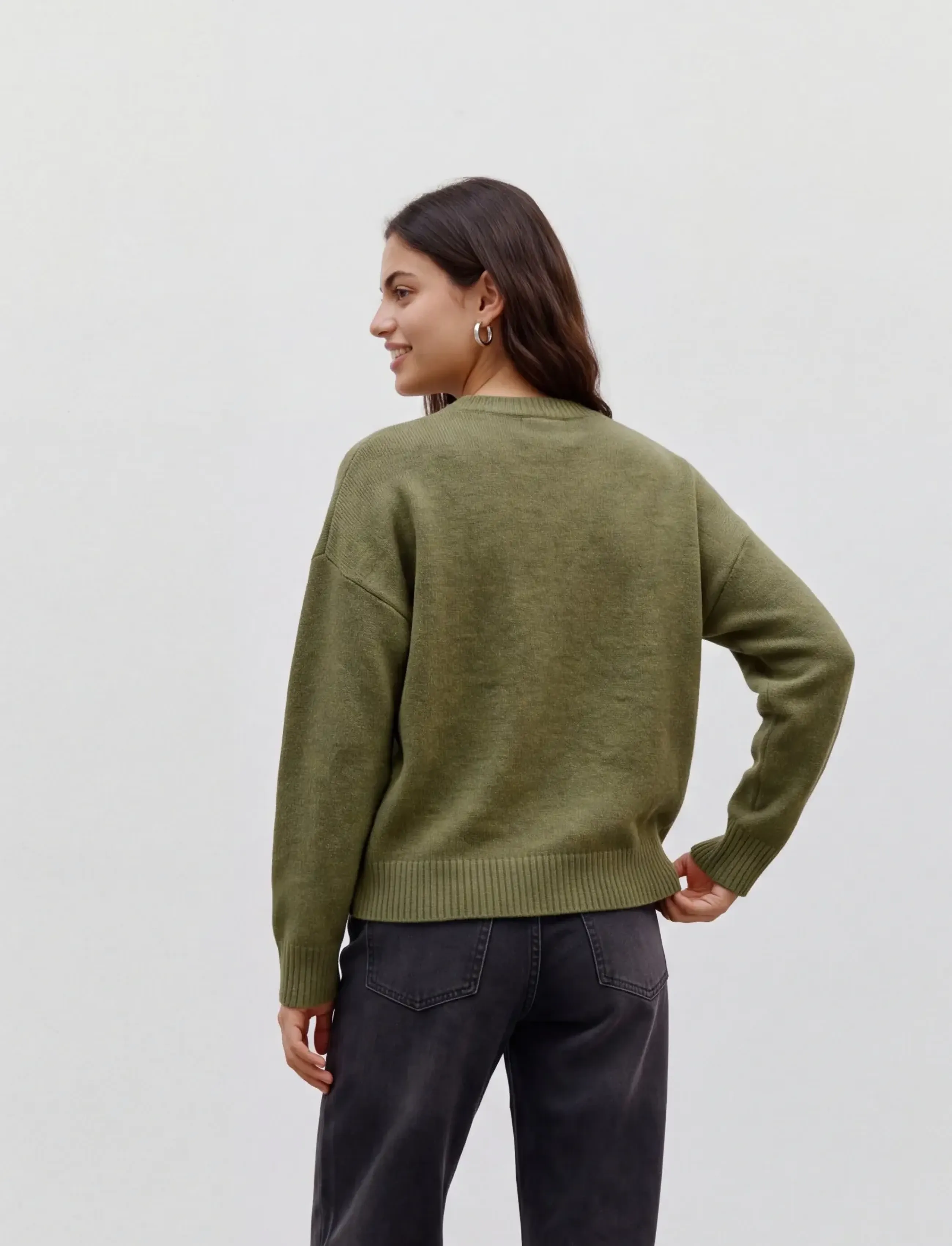 Vero Moda - VMBOOM LS O-NECK PULLOVER GA NOOS - striktrøjer - sphagnum - 2