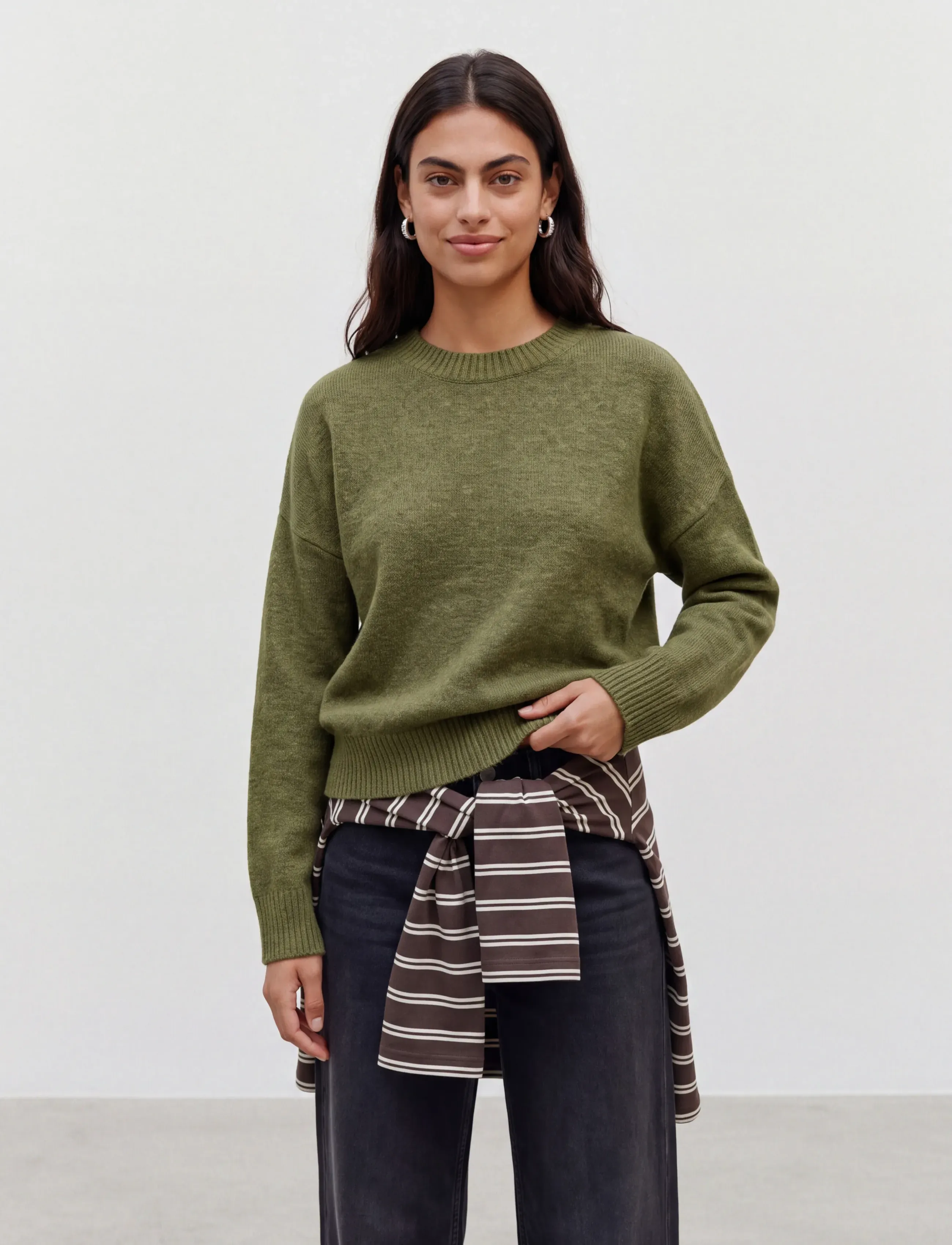 Vero Moda - VMBOOM LS O-NECK PULLOVER GA NOOS - striktrøjer - sphagnum - 3