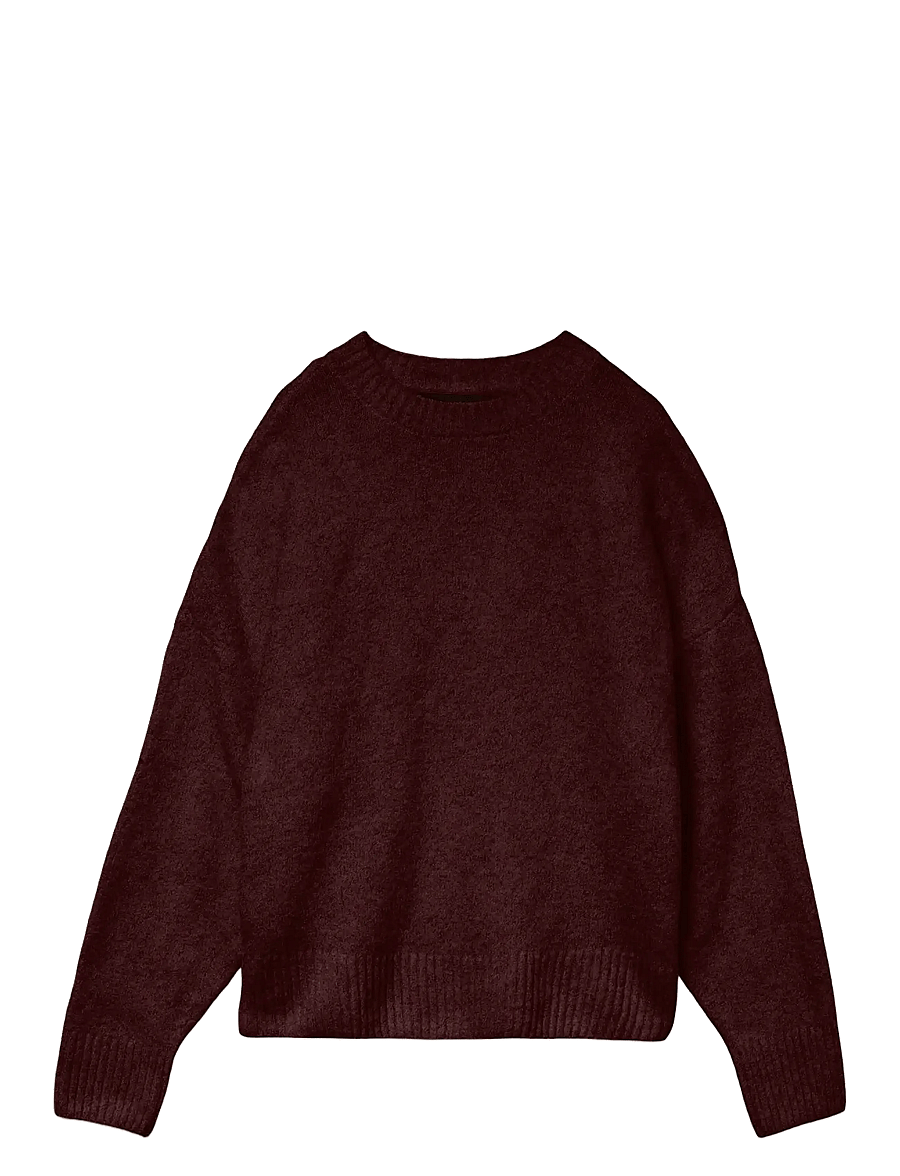 Vero Moda - VMBOOM LS O-NECK PULLOVER GA NOOS - stickade tröjor - tawny port - 1