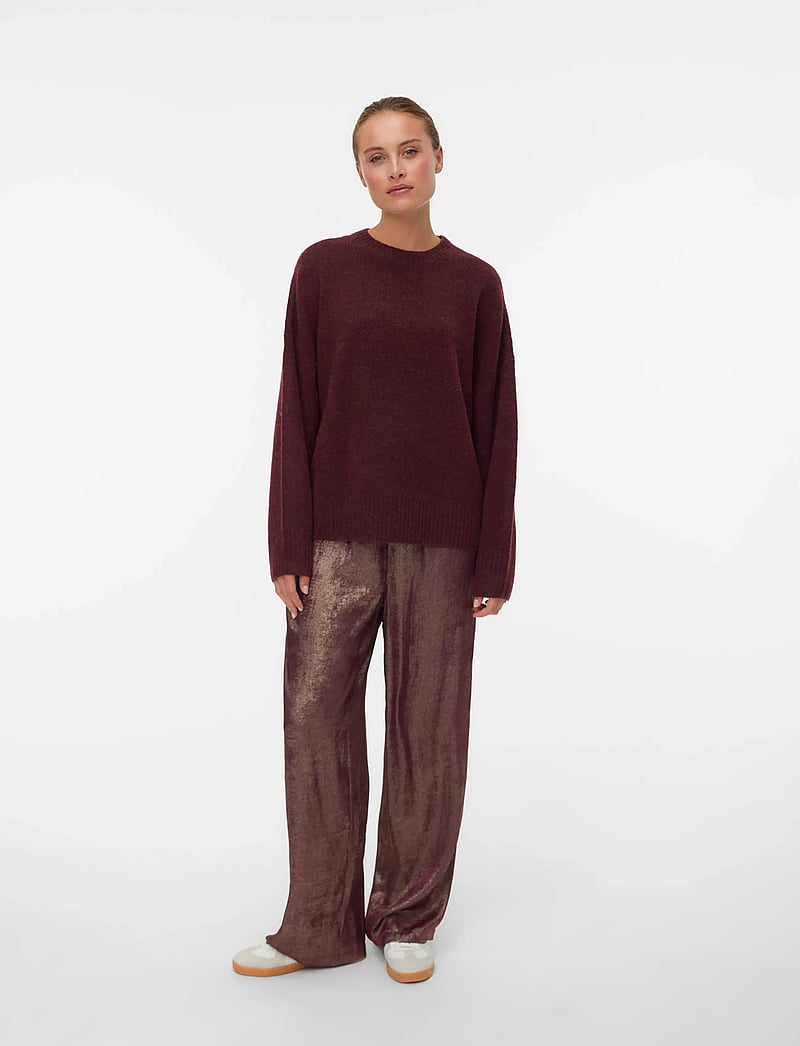 Vero Moda - VMBOOM LS O-NECK PULLOVER GA NOOS - sviitrid - tawny port - 0